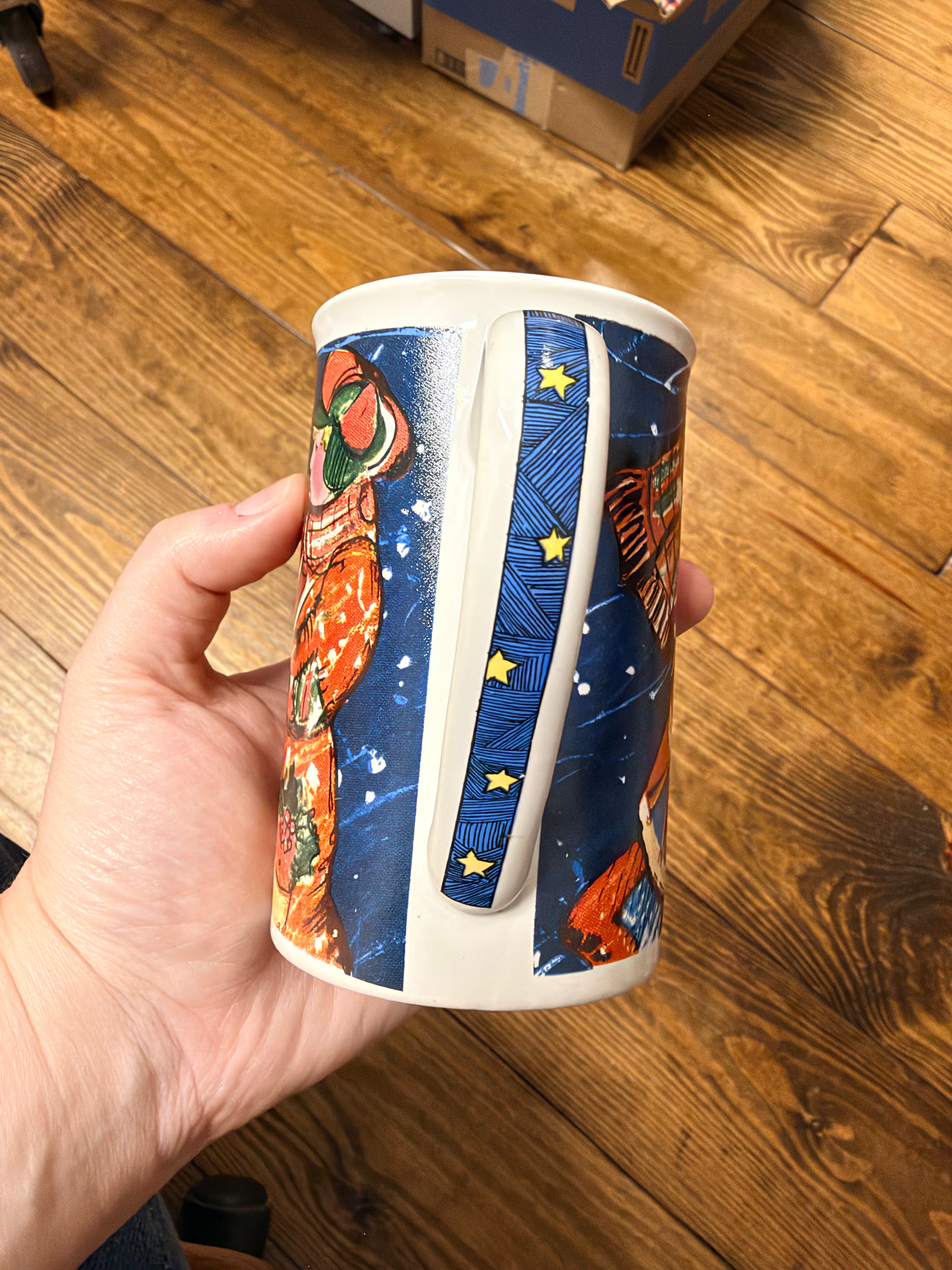 Vintage Illustrated Little Drummer Boy Christmas Mug
