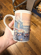 Vintage 1990 Thomas Kinkade "Christmas on Main Street" Mug