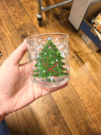 Vintage Clear Glass Christmas Village Mug