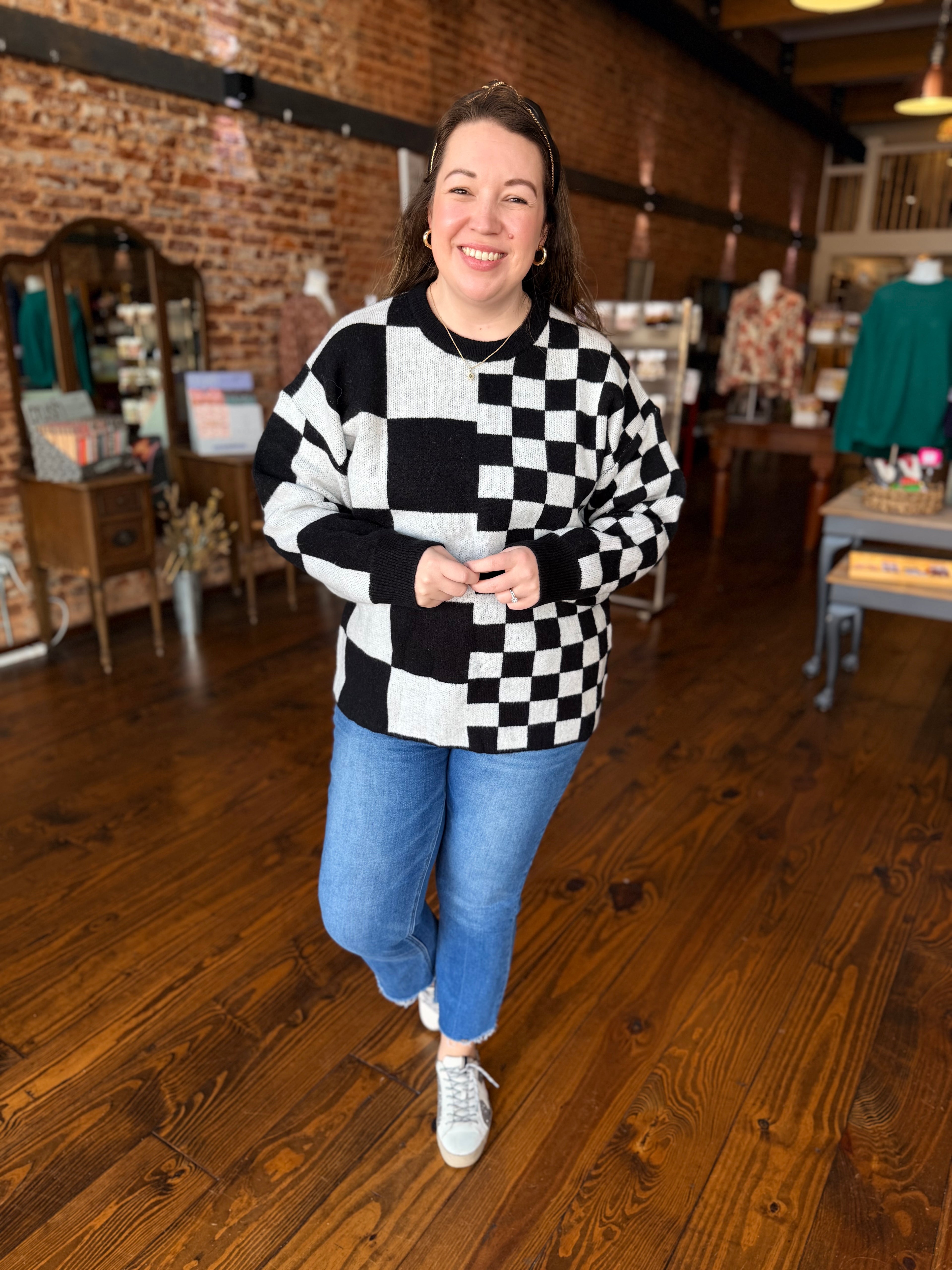 The Checkmate Cozy Sweater