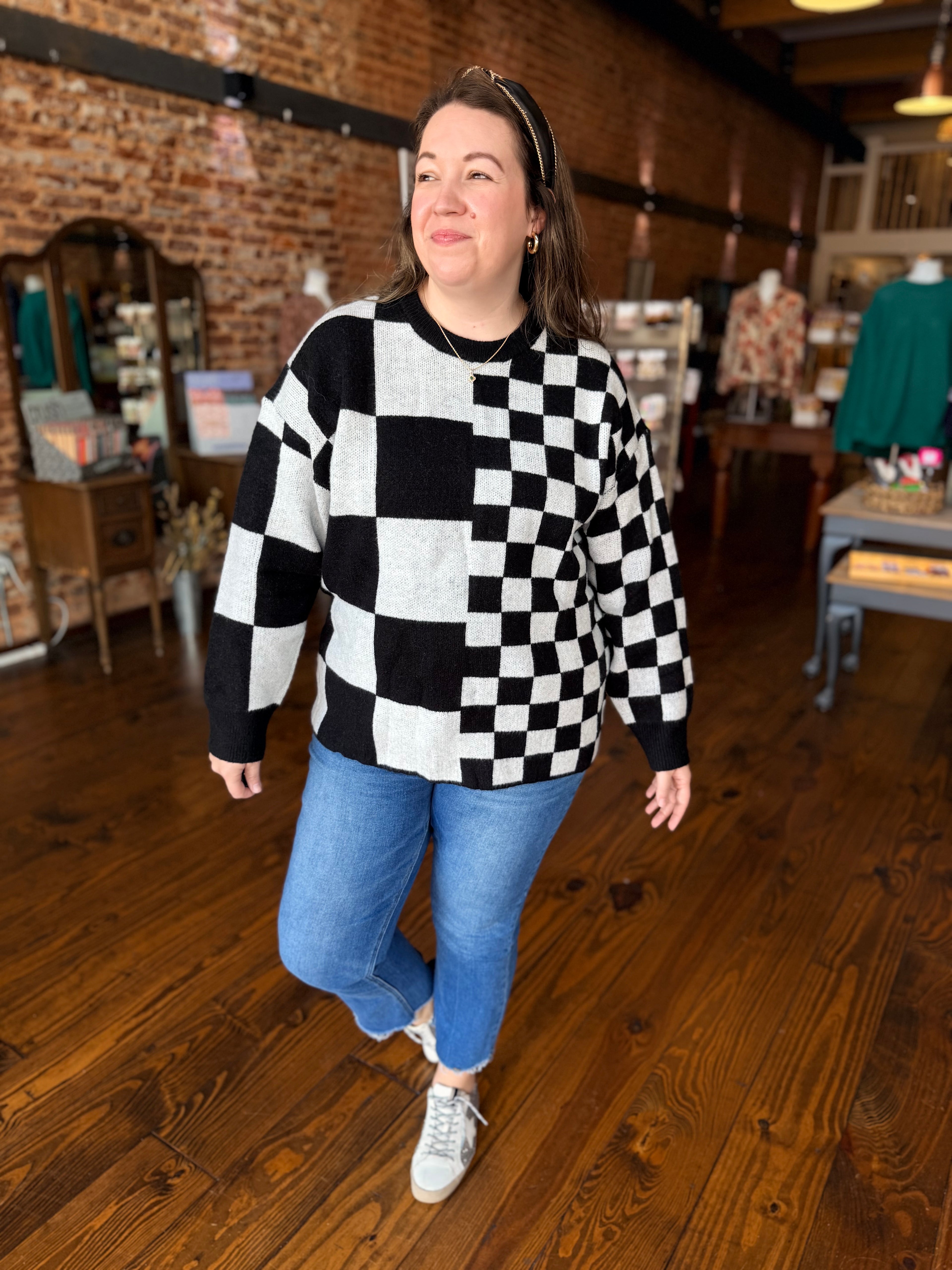 The Checkmate Cozy Sweater