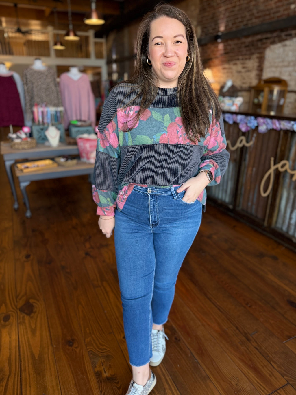 The Weekend Bloom Colorblock Top