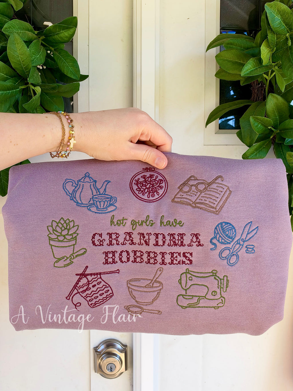A Vintage Flair Grandma Hobbies Sweatshirt