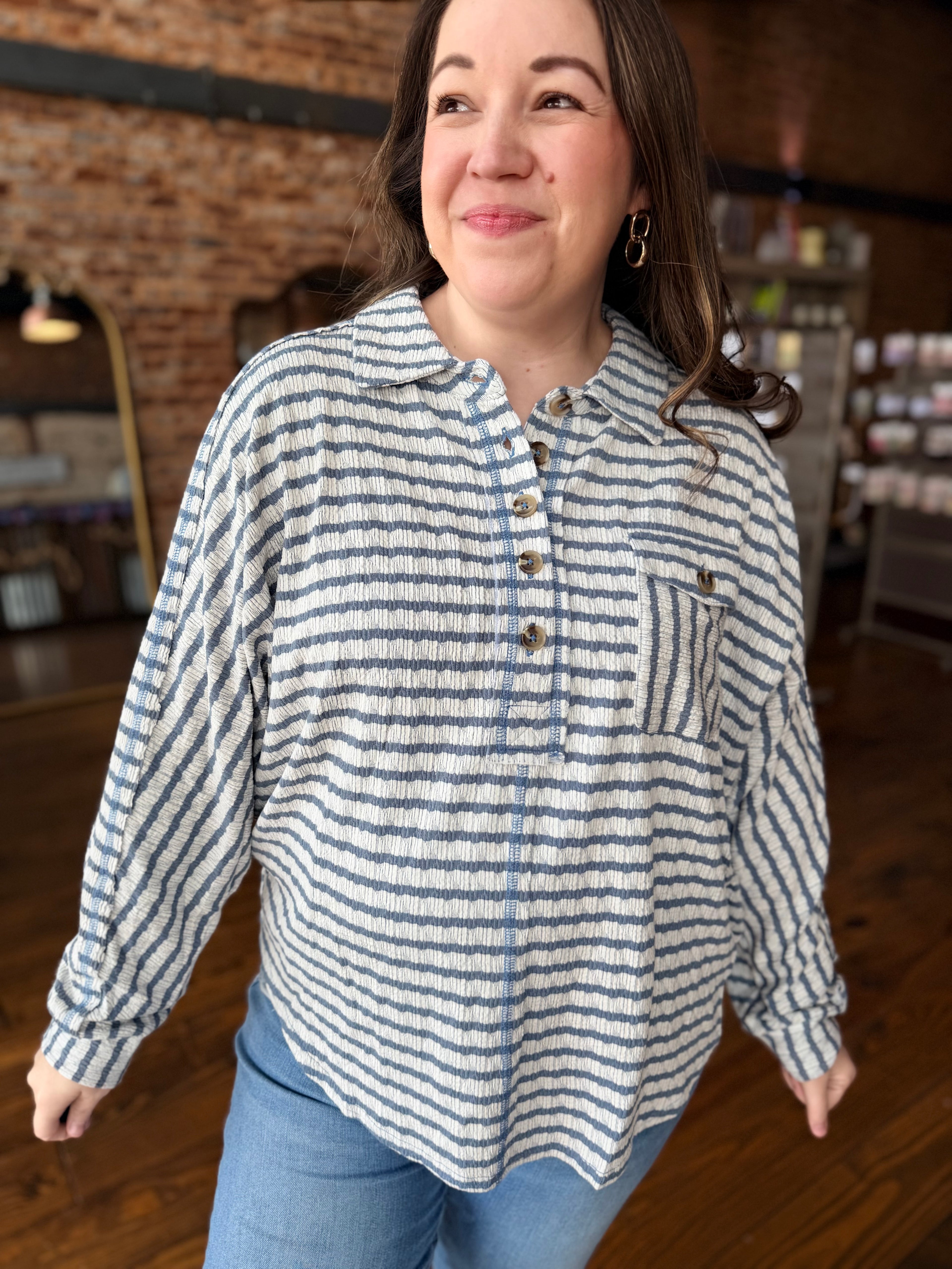 The Weekend Stripe Henley