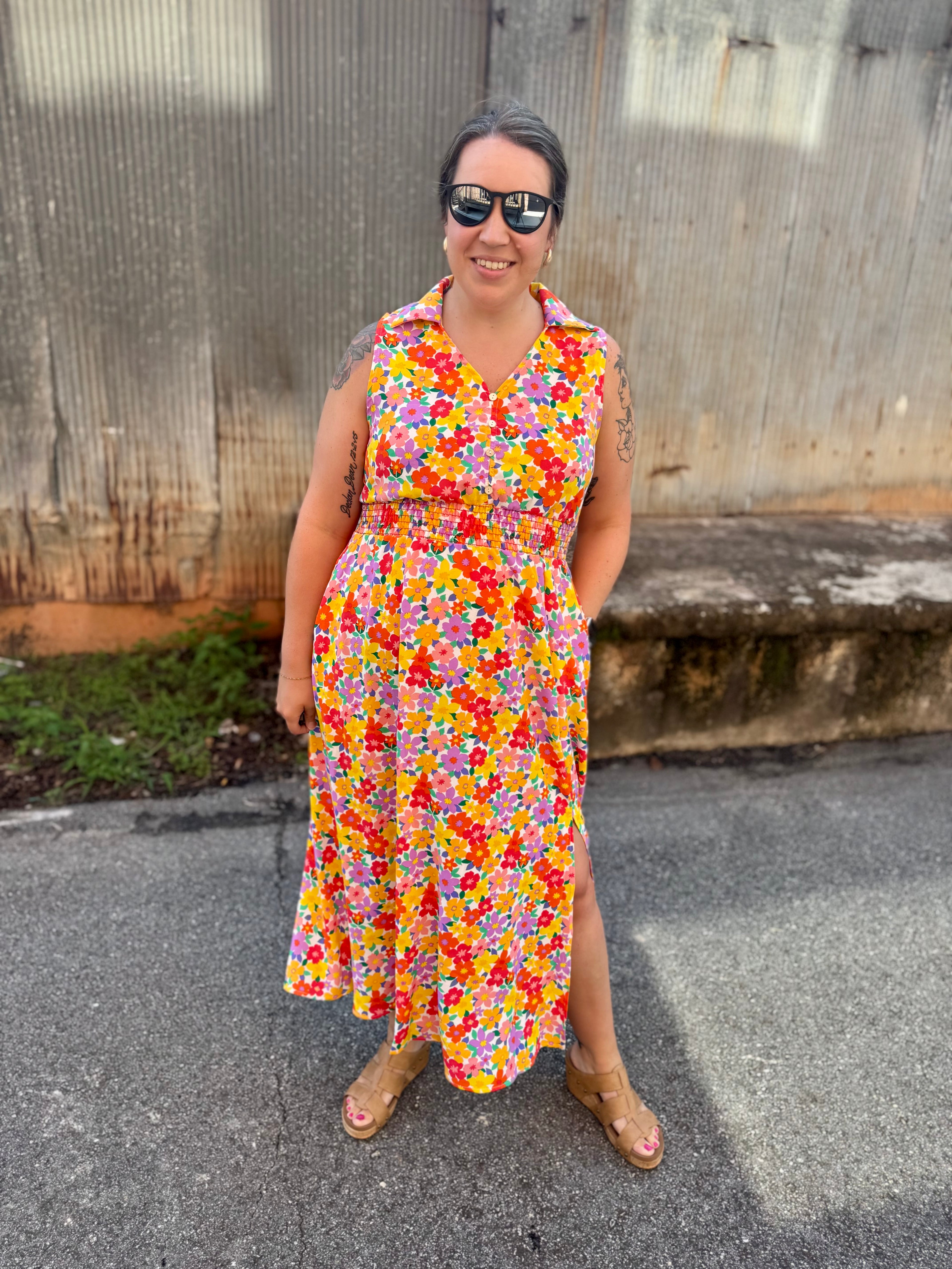 Bloom Bright Midi Dress