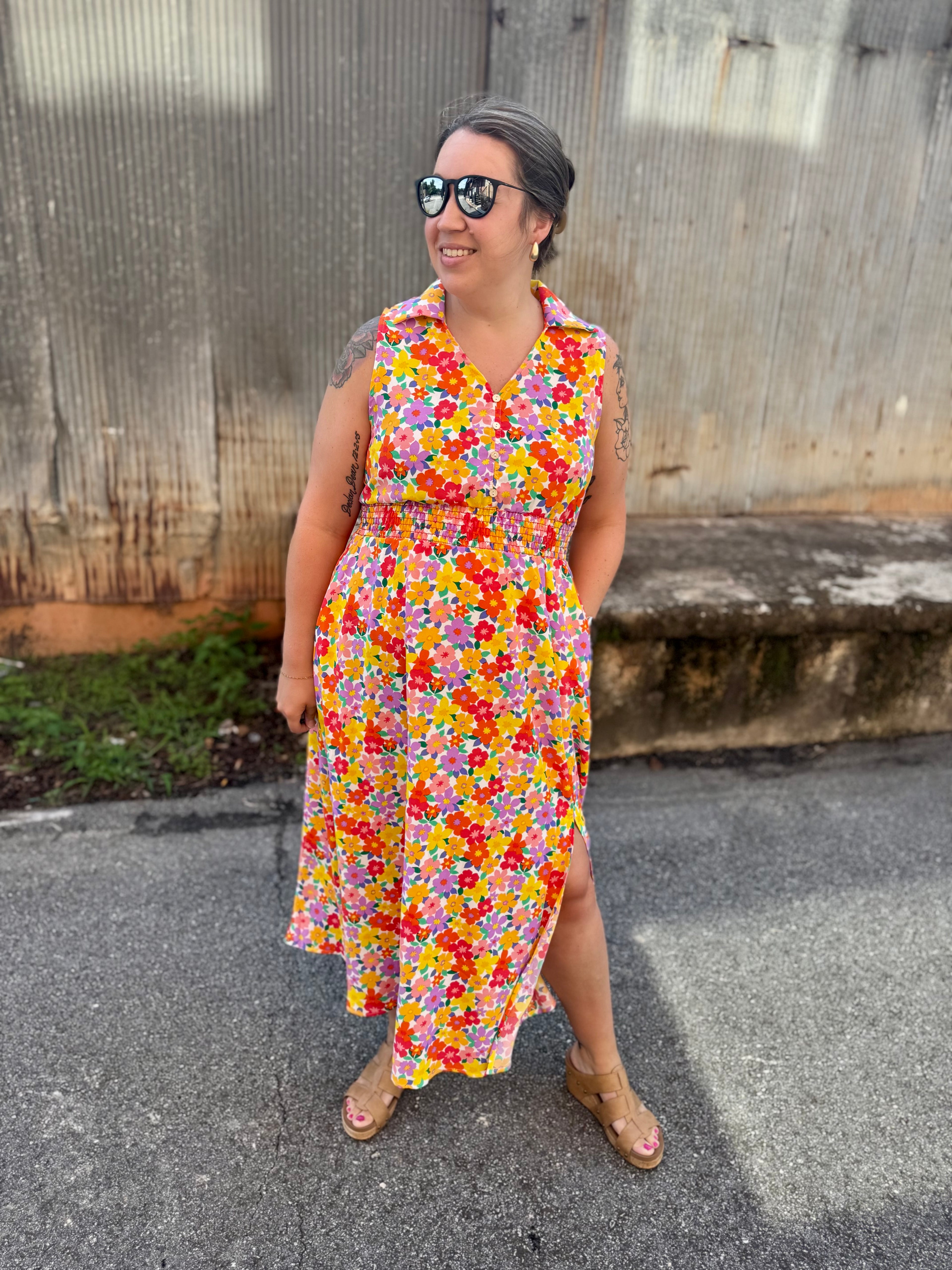 Bloom Bright Midi Dress