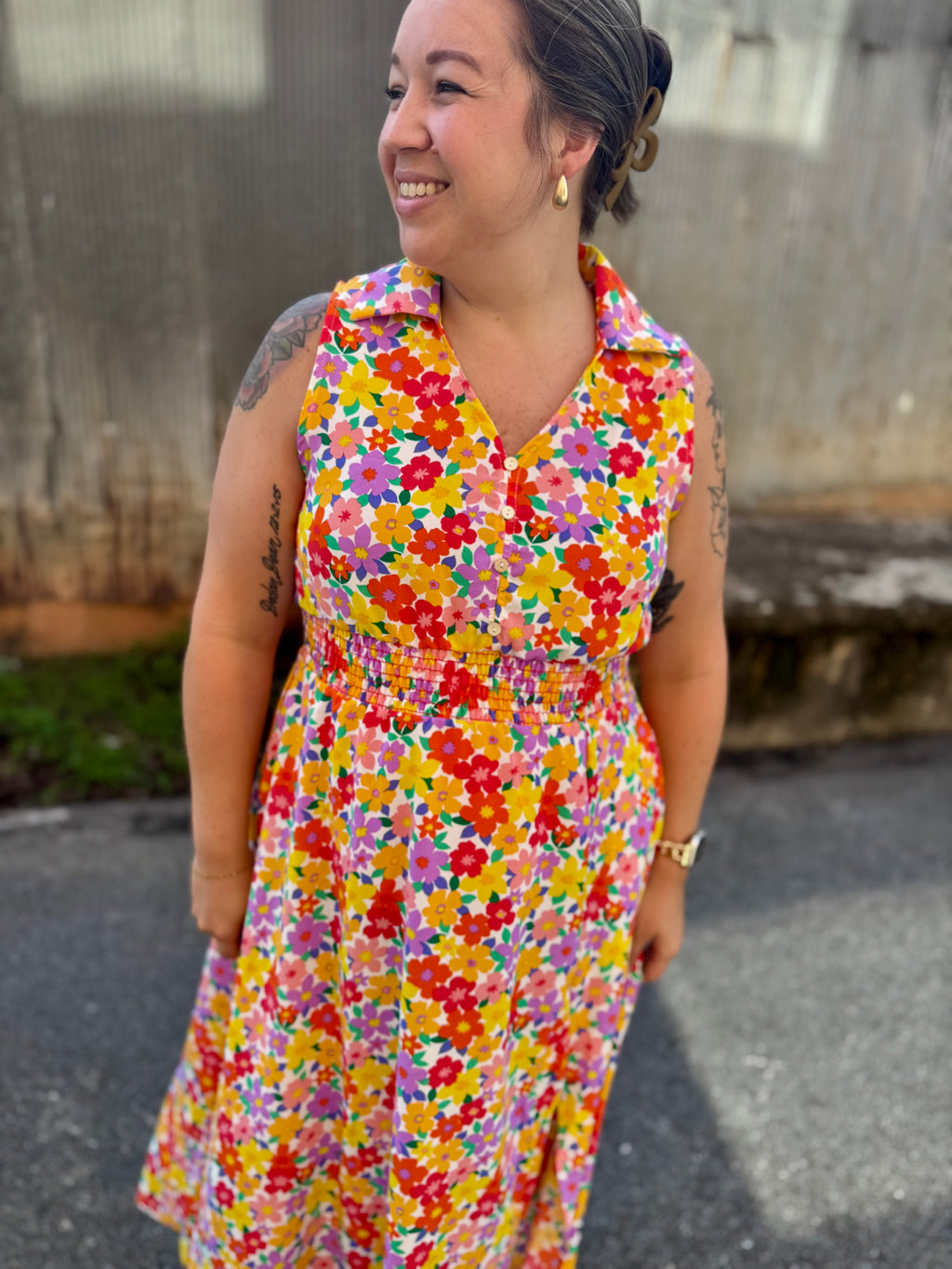 Bloom Bright Midi Dress