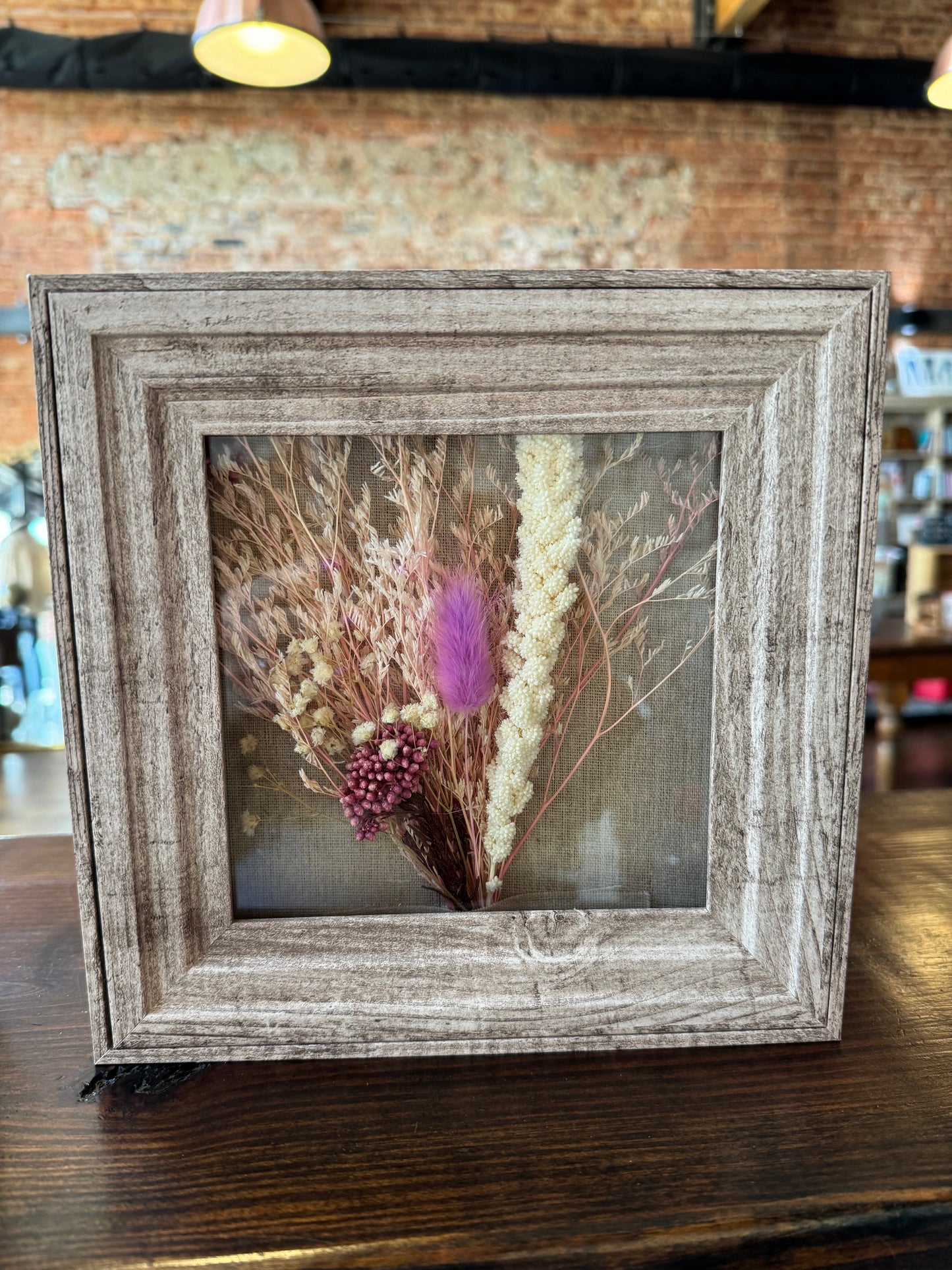 Dried Flowers Framed - Pink