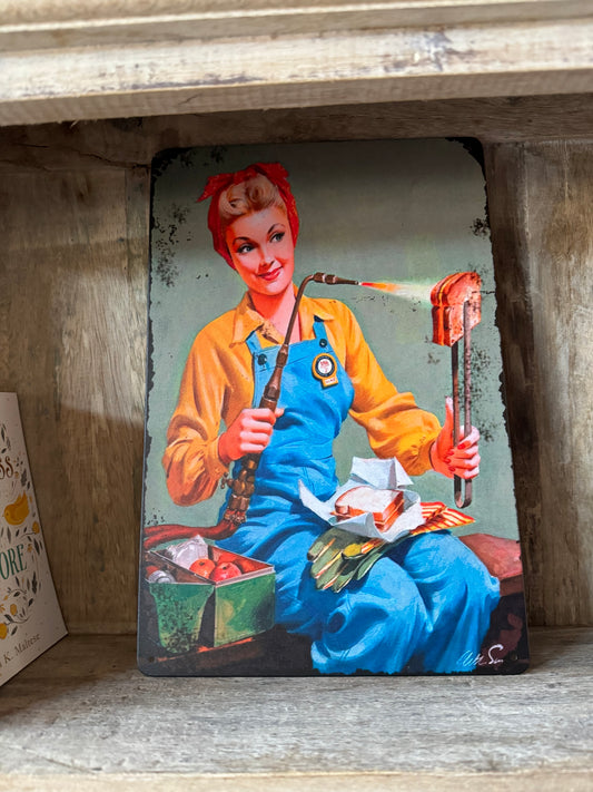 Factory Woman Tin Sign