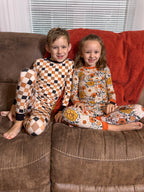 Dark Checkered Bamboo Pajamas Set