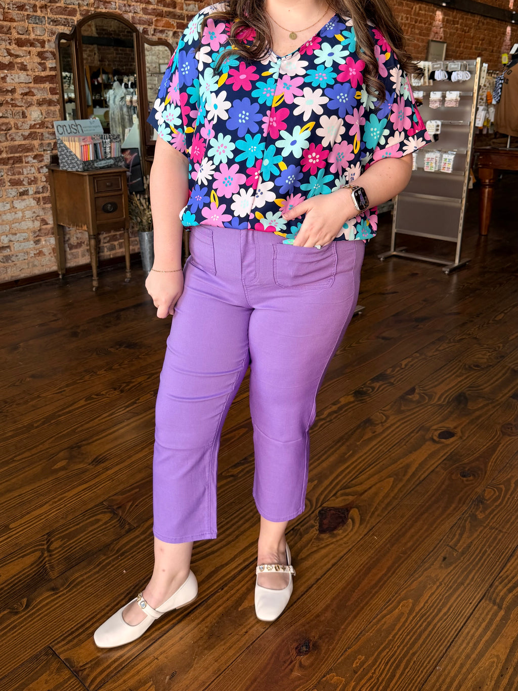 YMI Hyperstretch Cropped Pants - Orchid