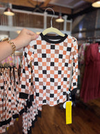 Dark Checkered Bamboo Pajamas Set