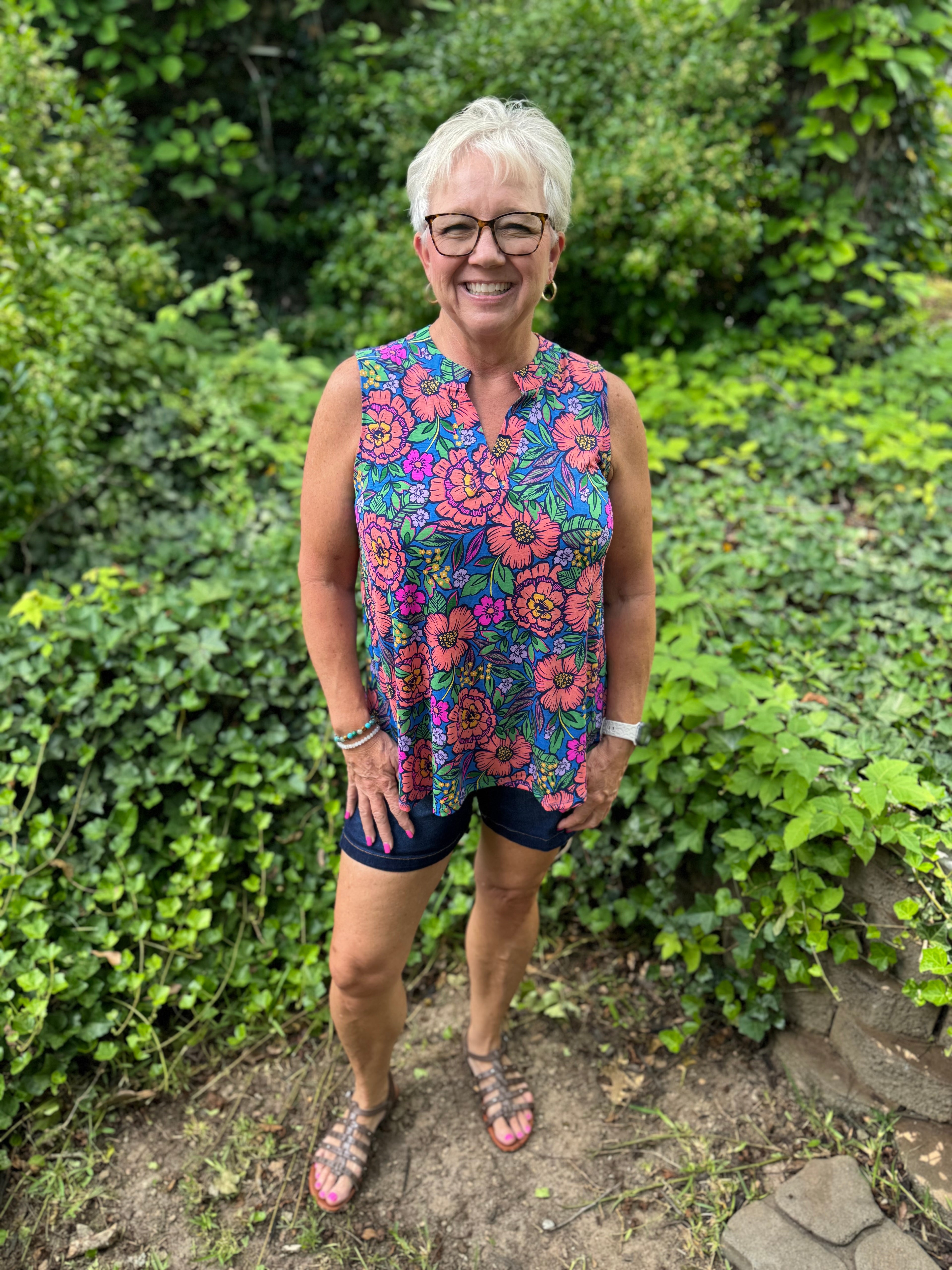 Lucy Coral Floral Wrinkle Free Blouse