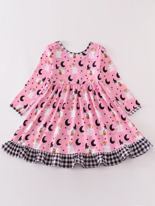 Girls Pink & Gingham Ghost Dress