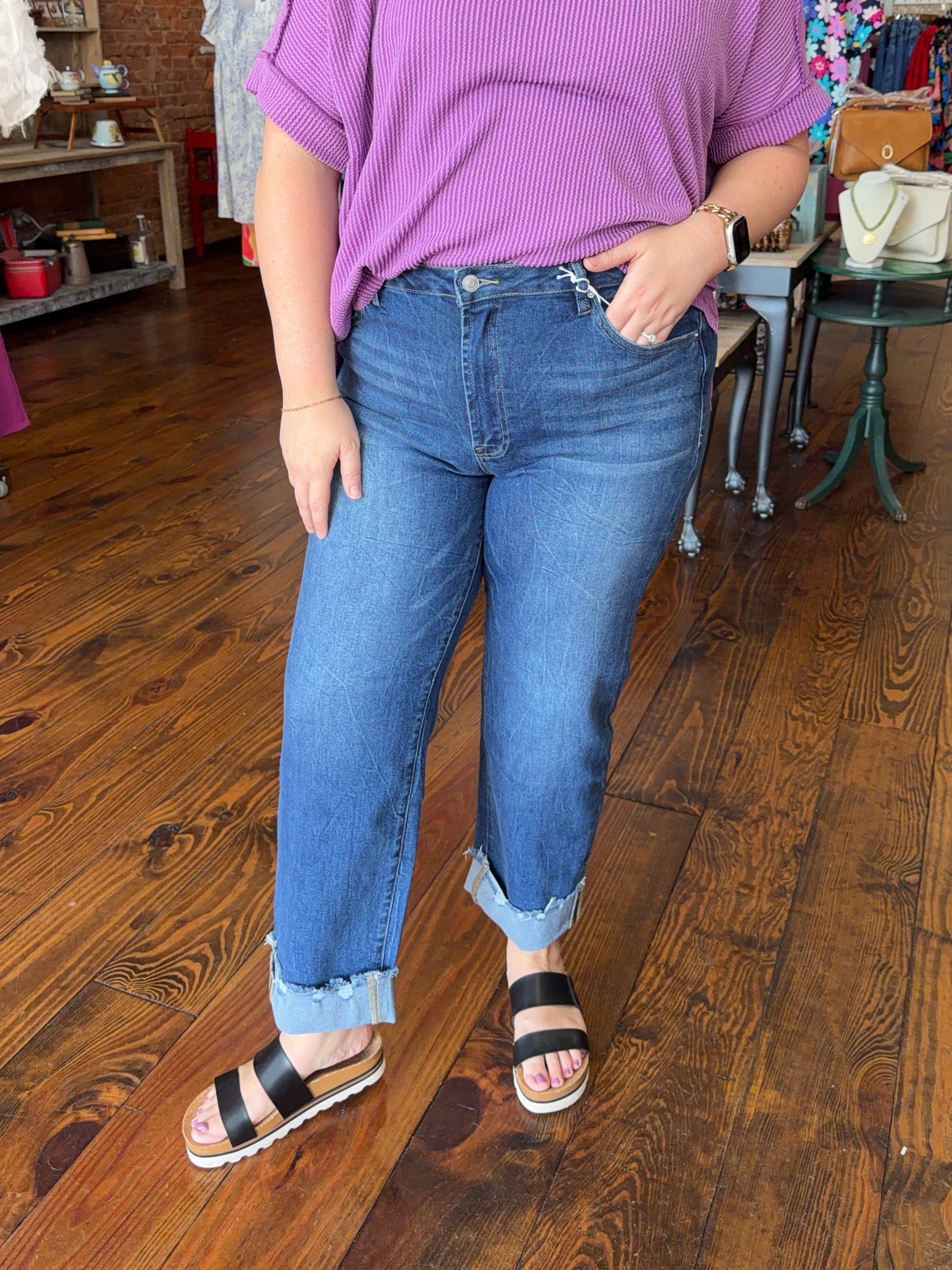 Daisy Wide Cuffed Jeans