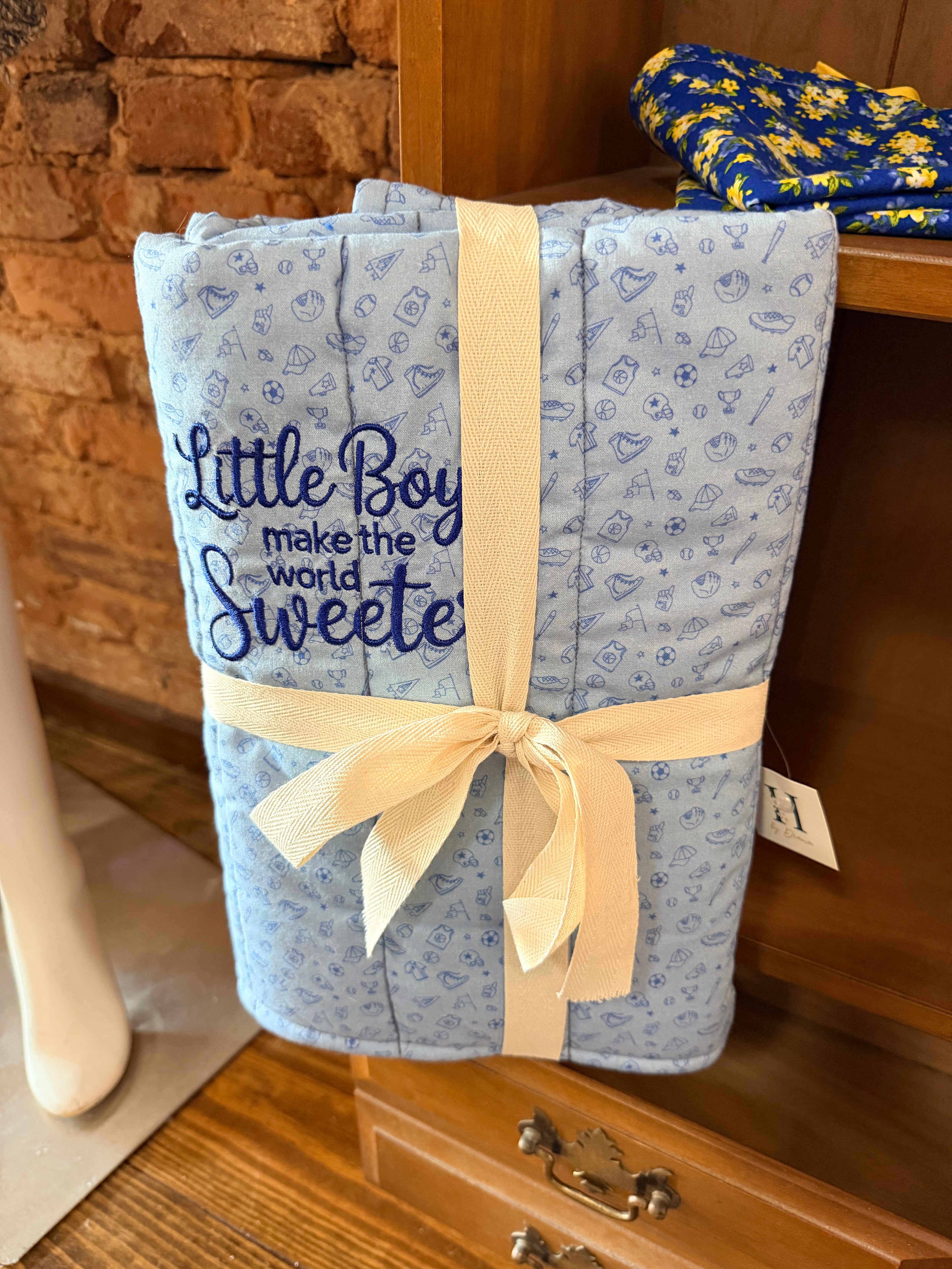 Baby Boy Embroidered Quilt