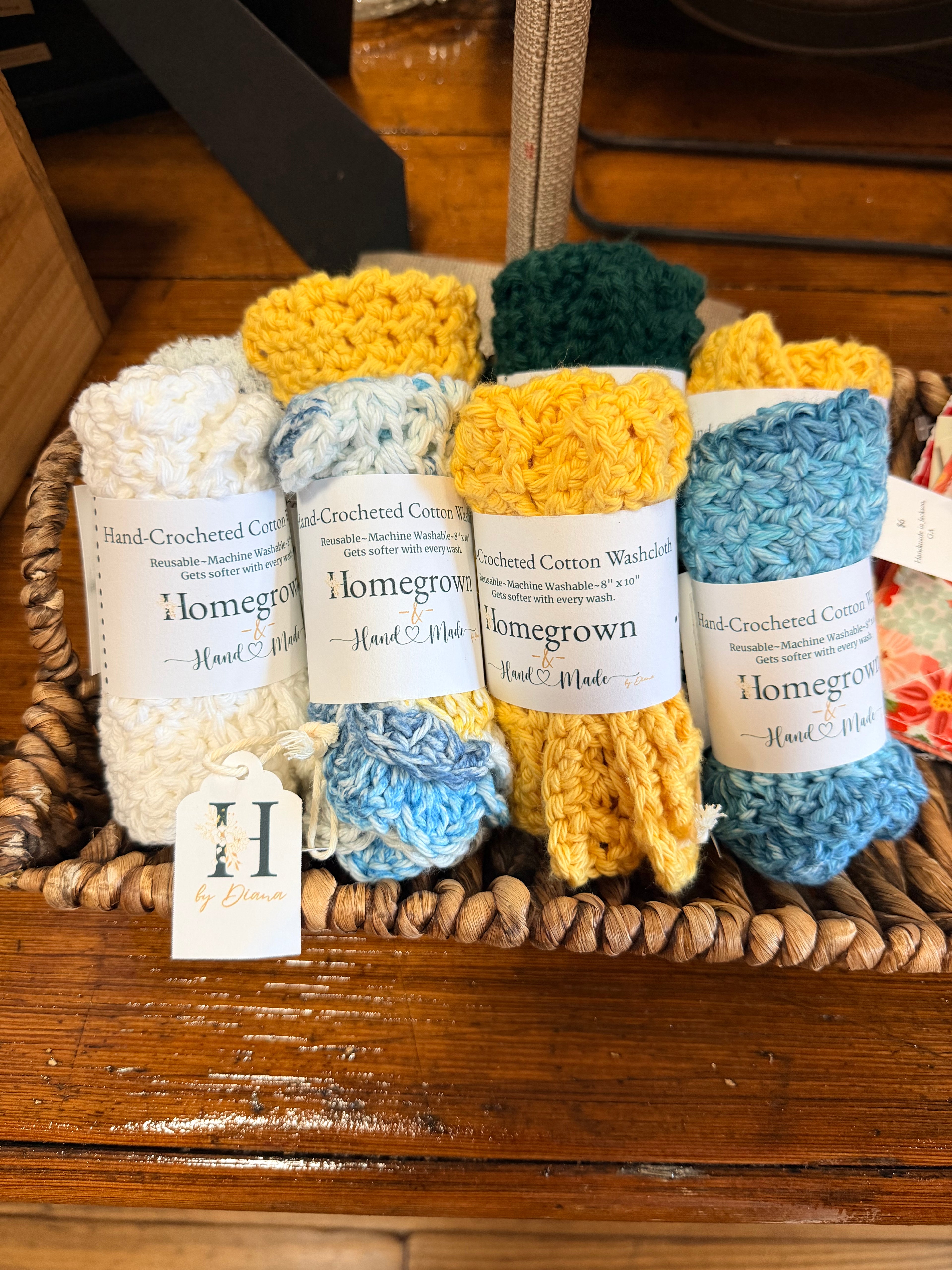 Hand-Crocheted Cotton Washcloth
