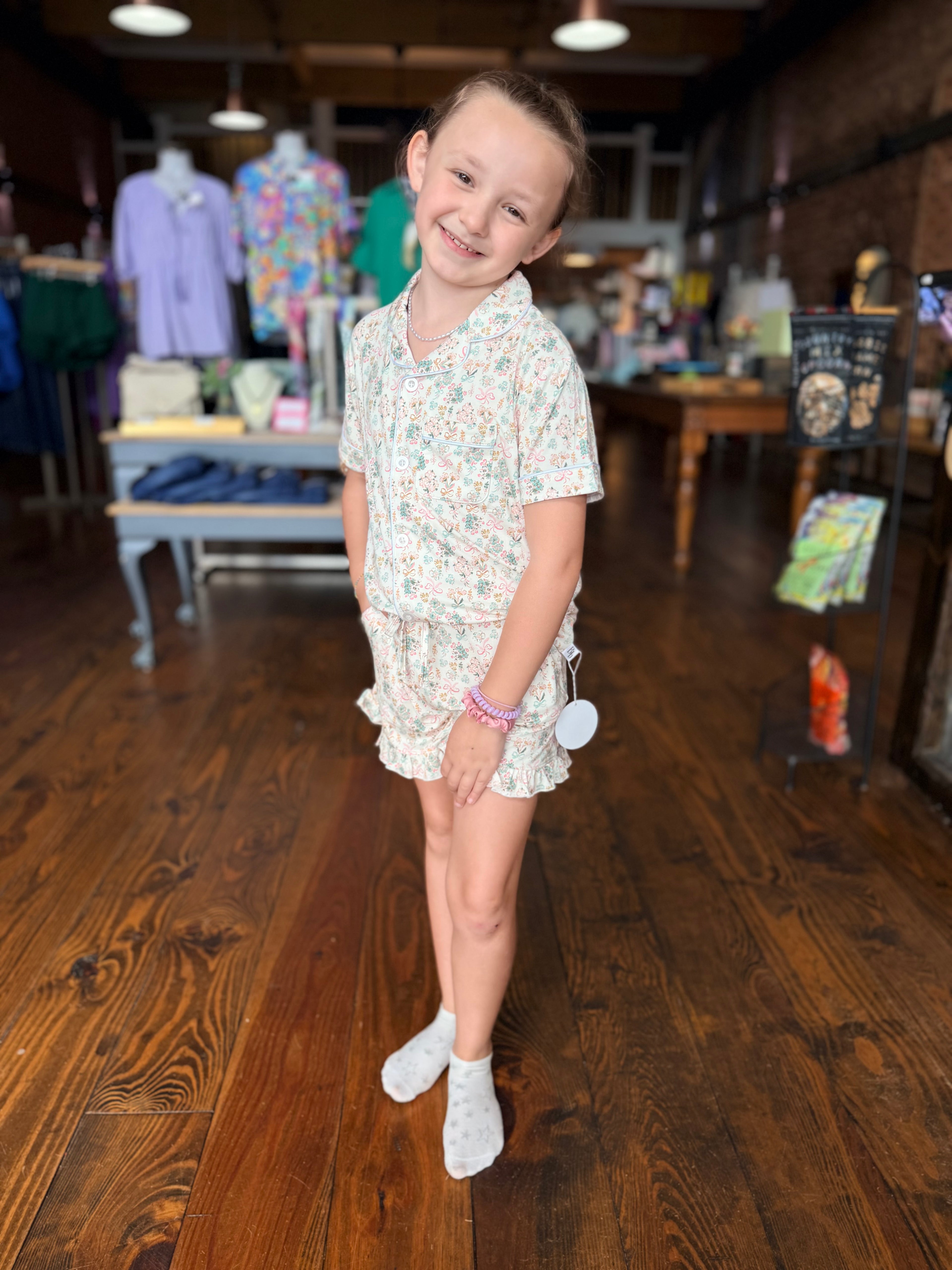 Heirloom Floral Bamboo Pajamas Set - Youth