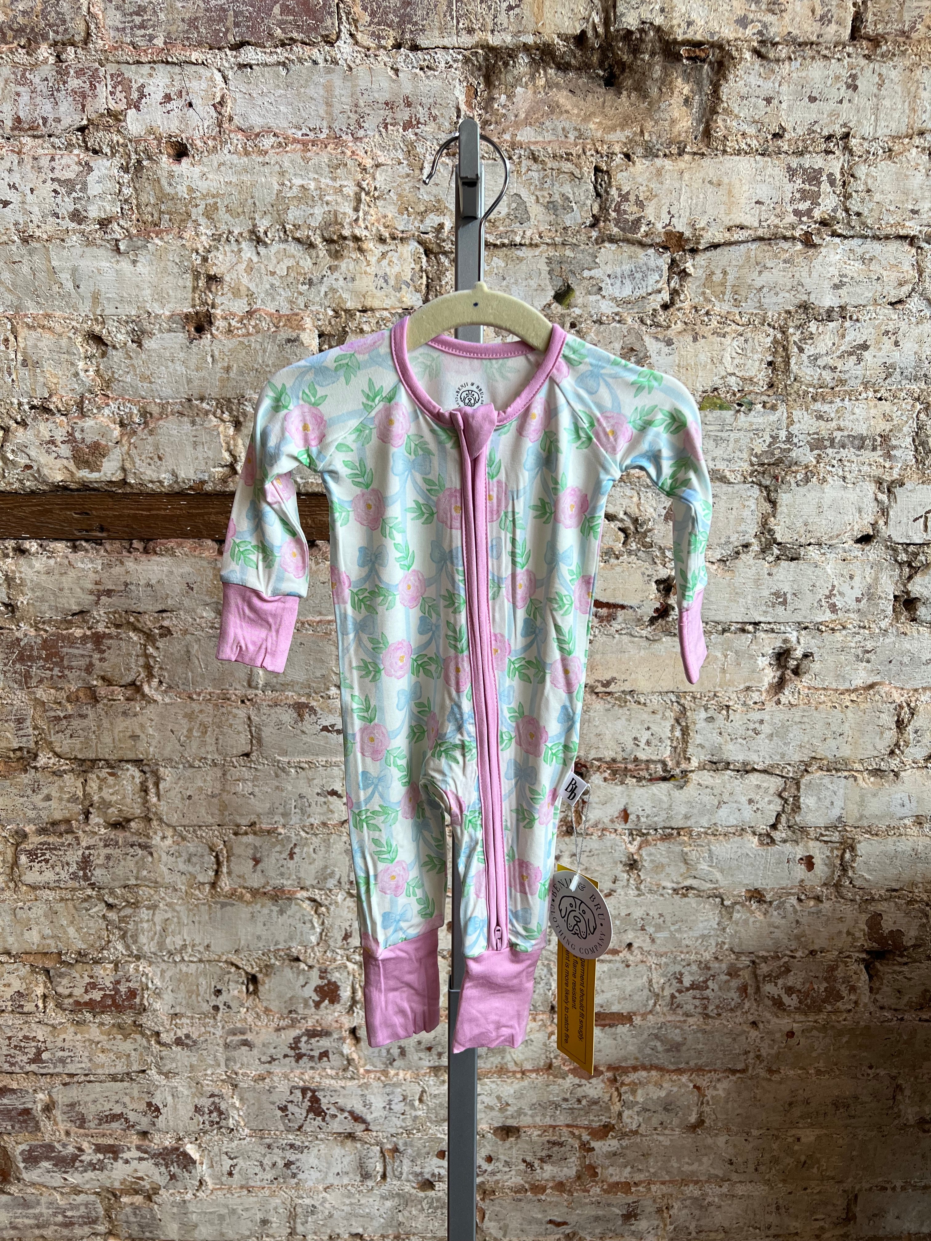 Ribbons & Roses Bamboo Zippie Pajamas