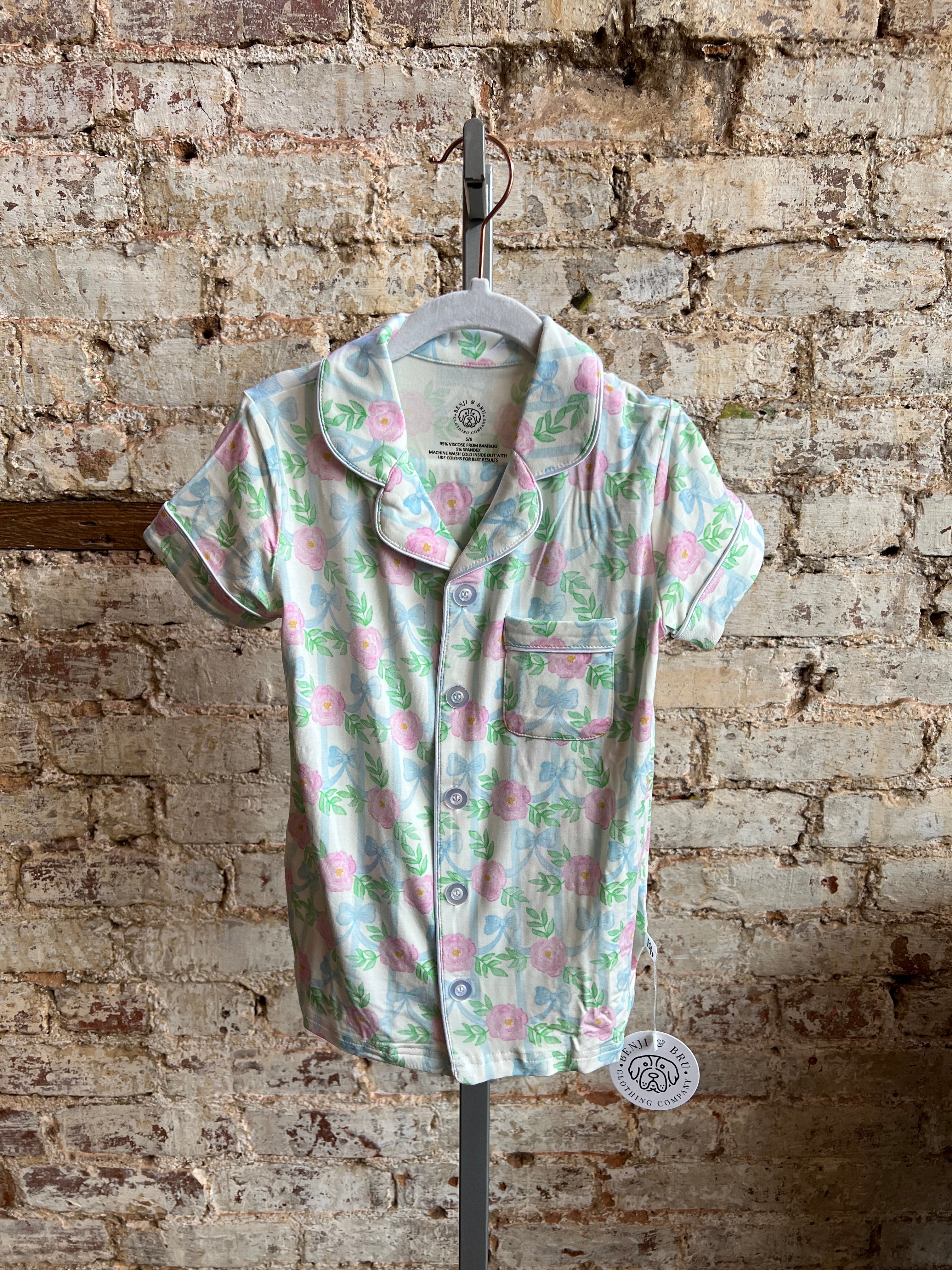 Ribbons & Roses Bamboo Pajamas Set- Youth