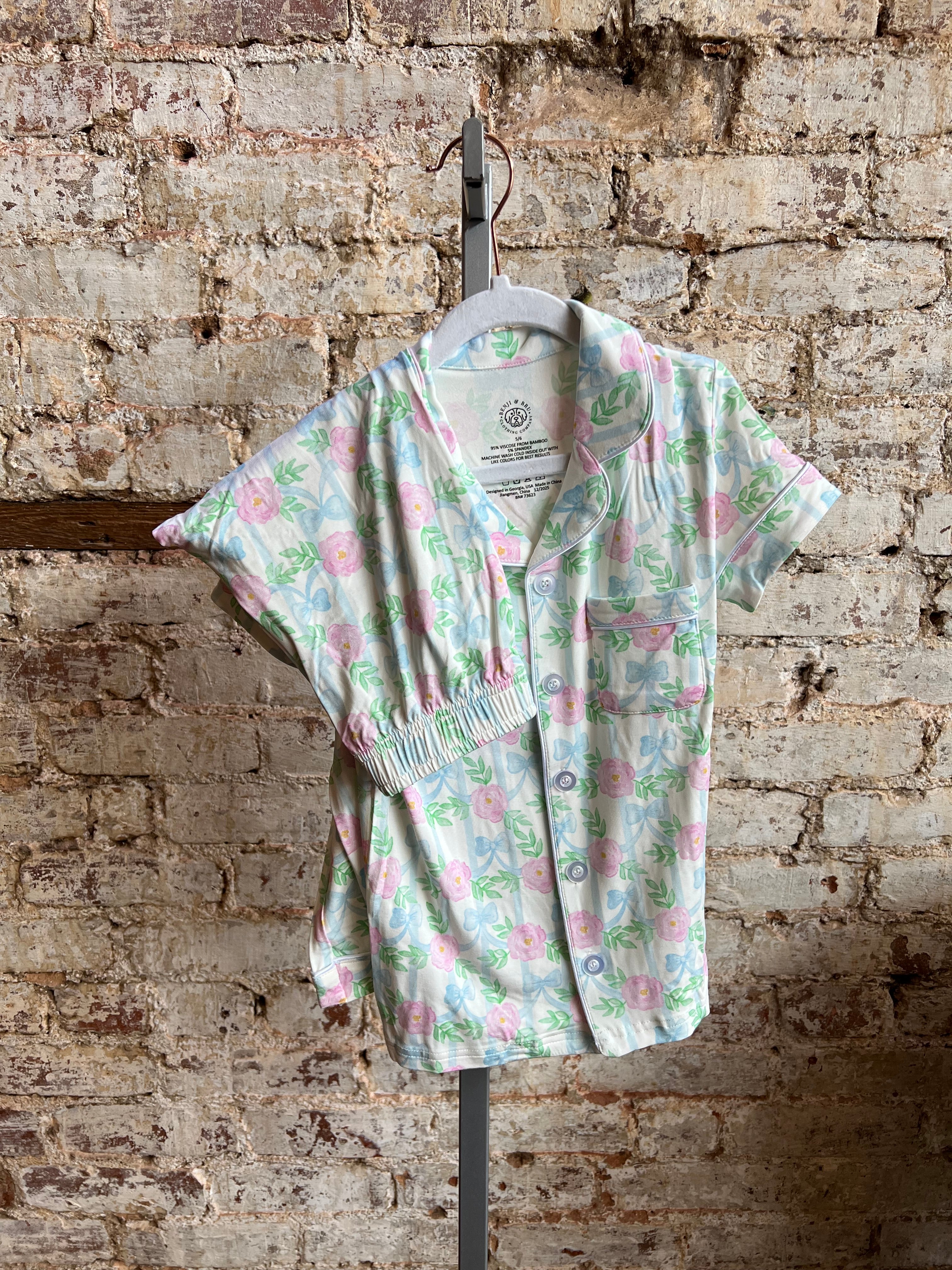 Ribbons & Roses Bamboo Pajamas Set- Youth