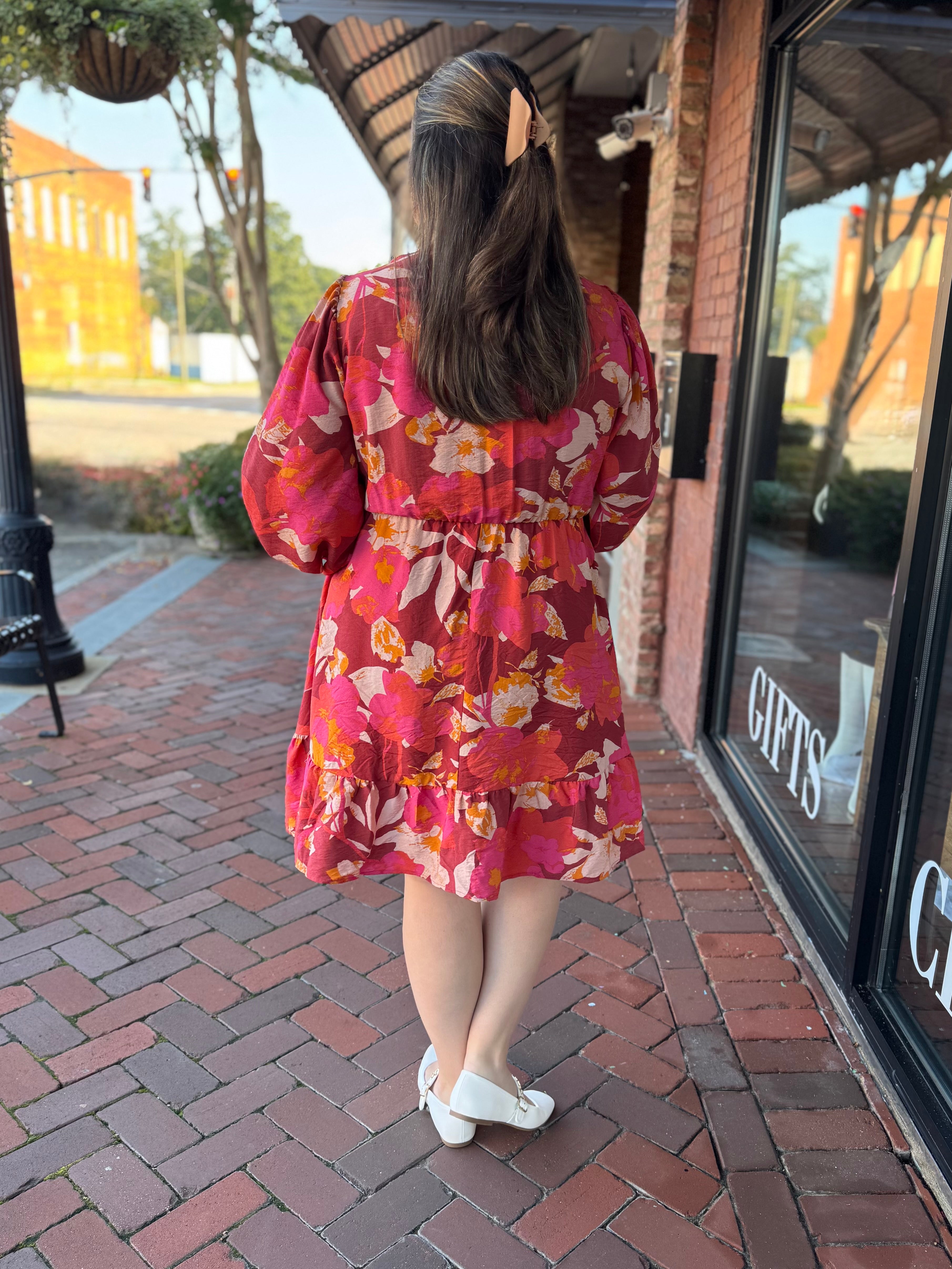 Crimson Bloom Dress