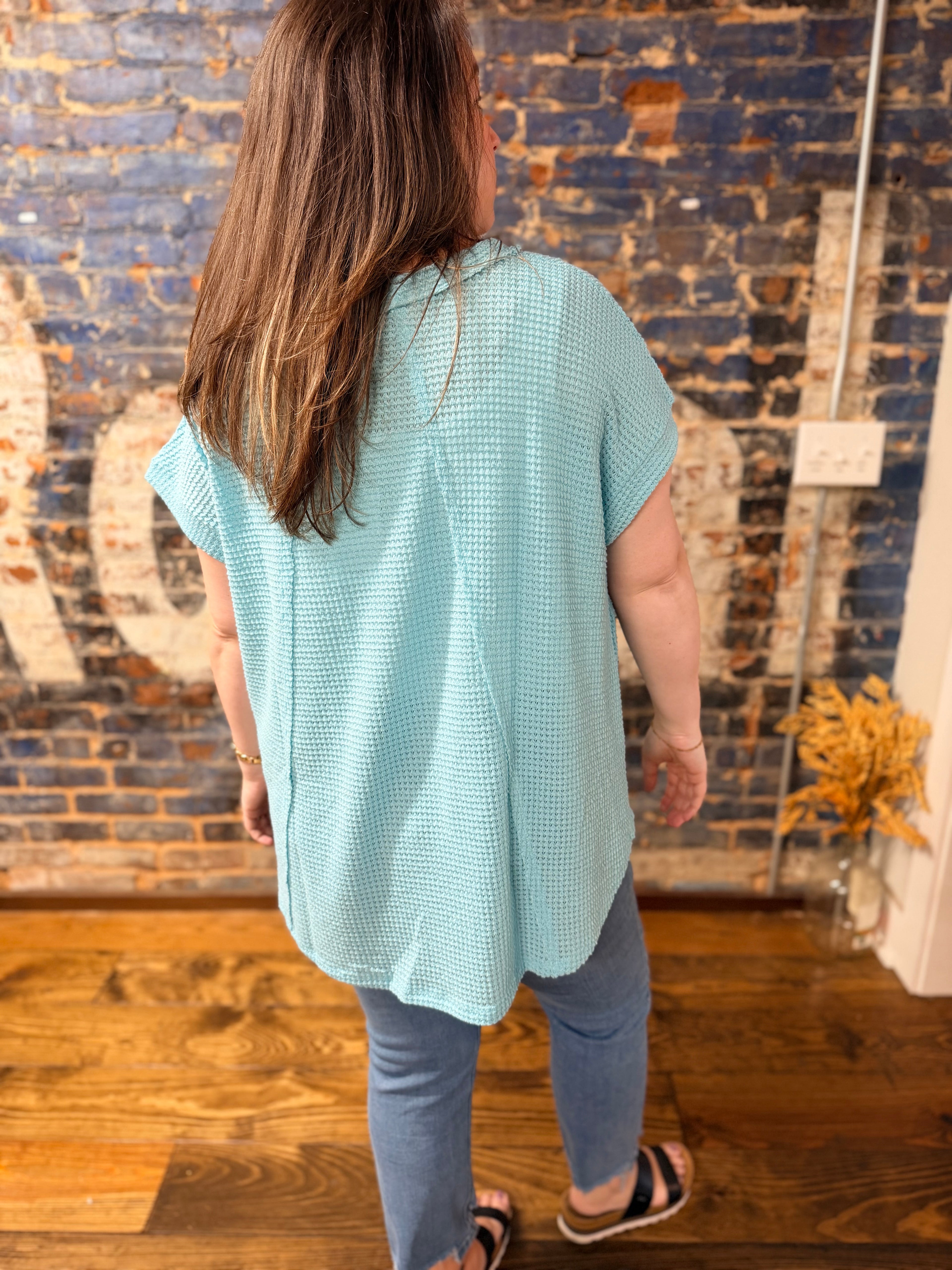 The Sea Breeze Waffle Poncho Top