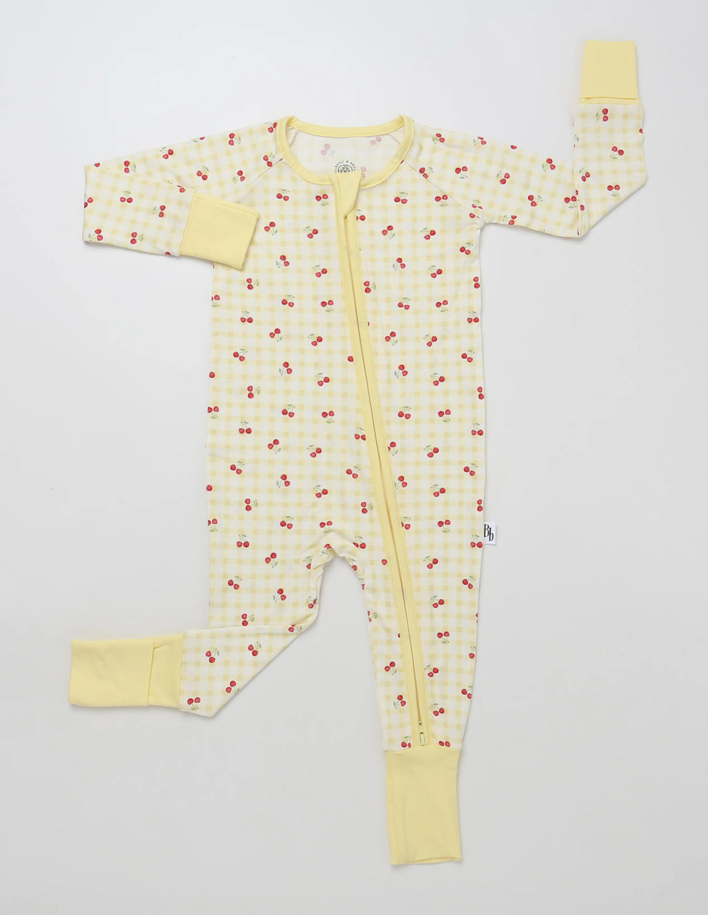 Gingham Cherries Bamboo Zippie Pajamas