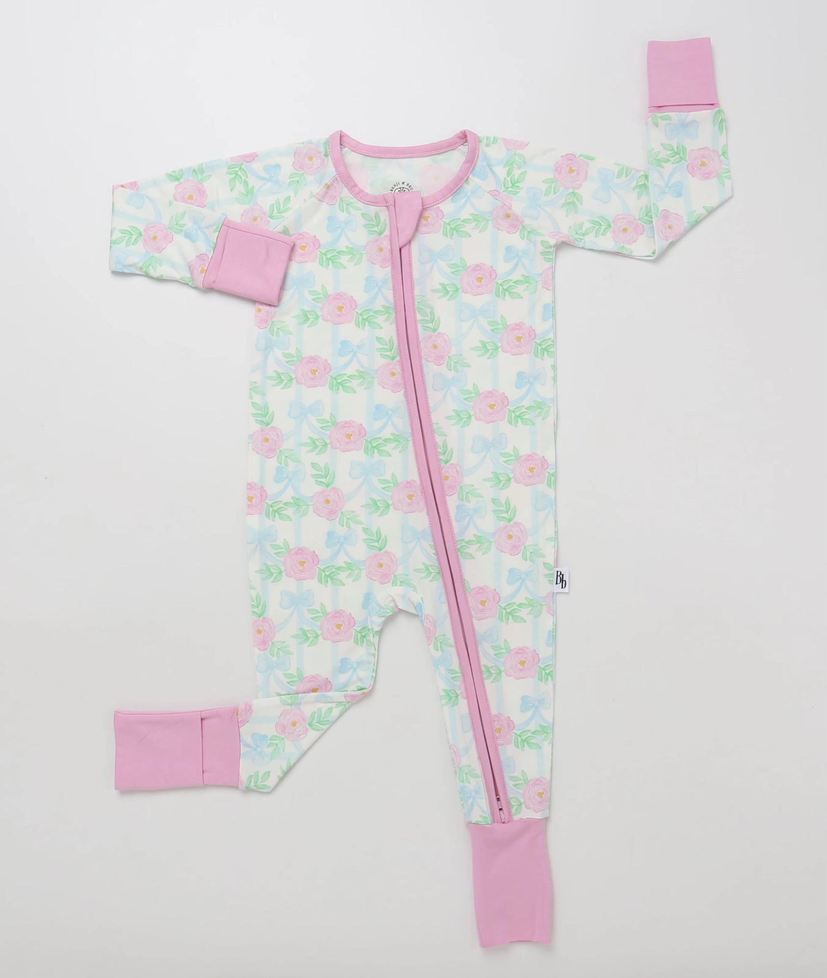 Ribbons & Roses Bamboo Zippie Pajamas