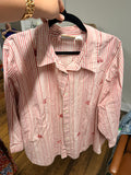 Pink Stripe Button Down Top