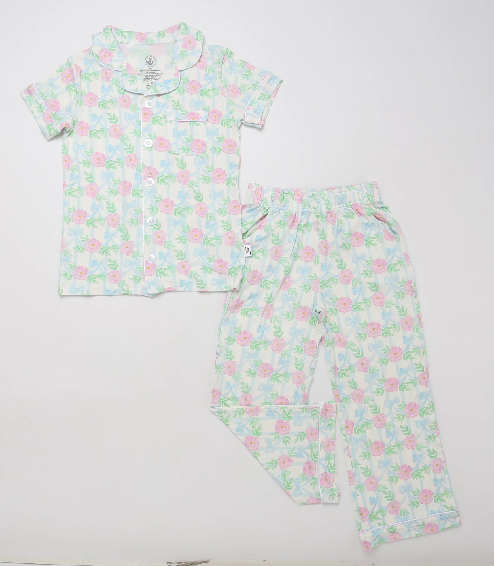 Ribbons & Roses Bamboo Pajamas Set- Youth
