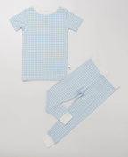 Blue Gingham Bamboo Pajamas Set - Toddler