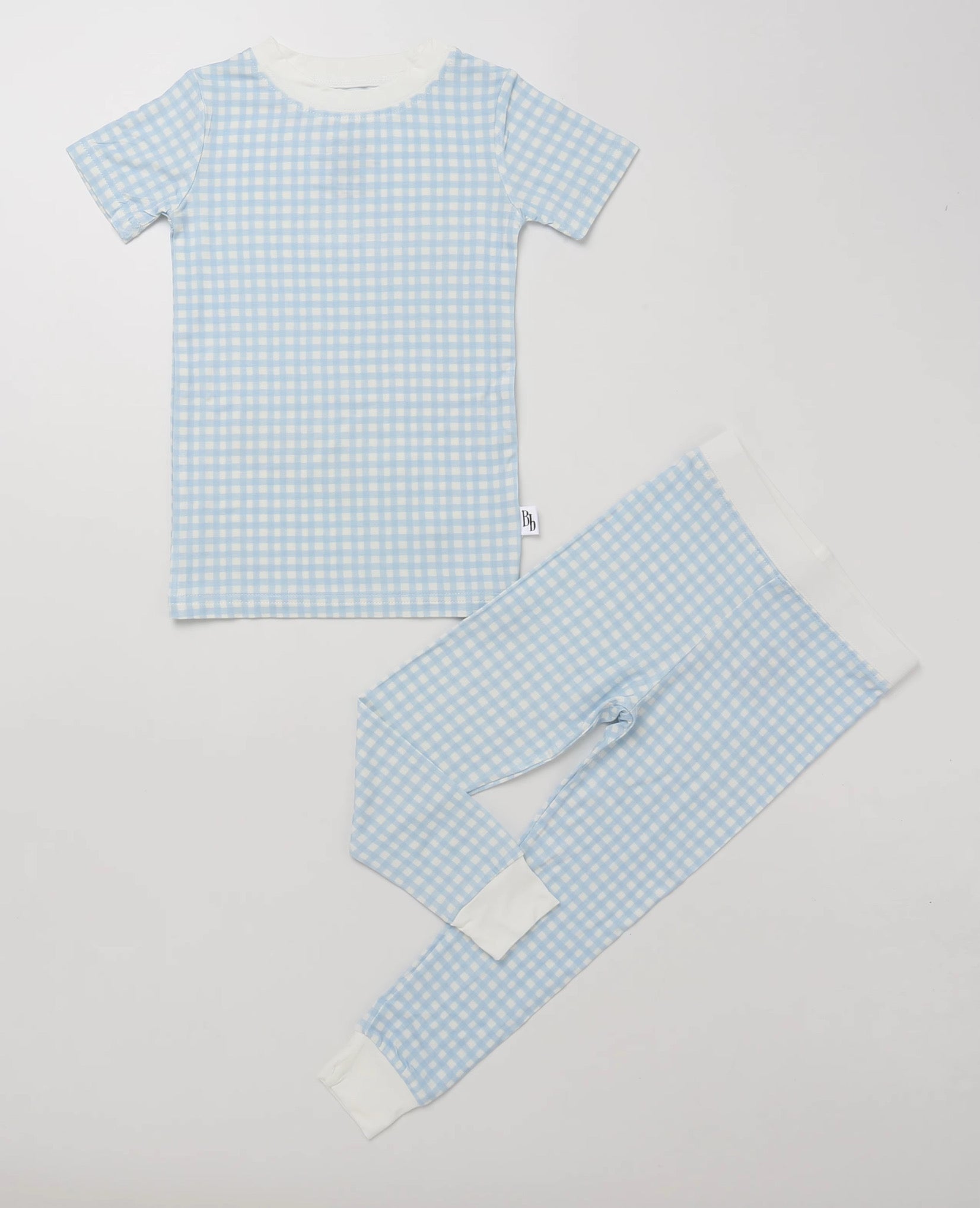 Blue Gingham Bamboo Pajamas Set - Toddler