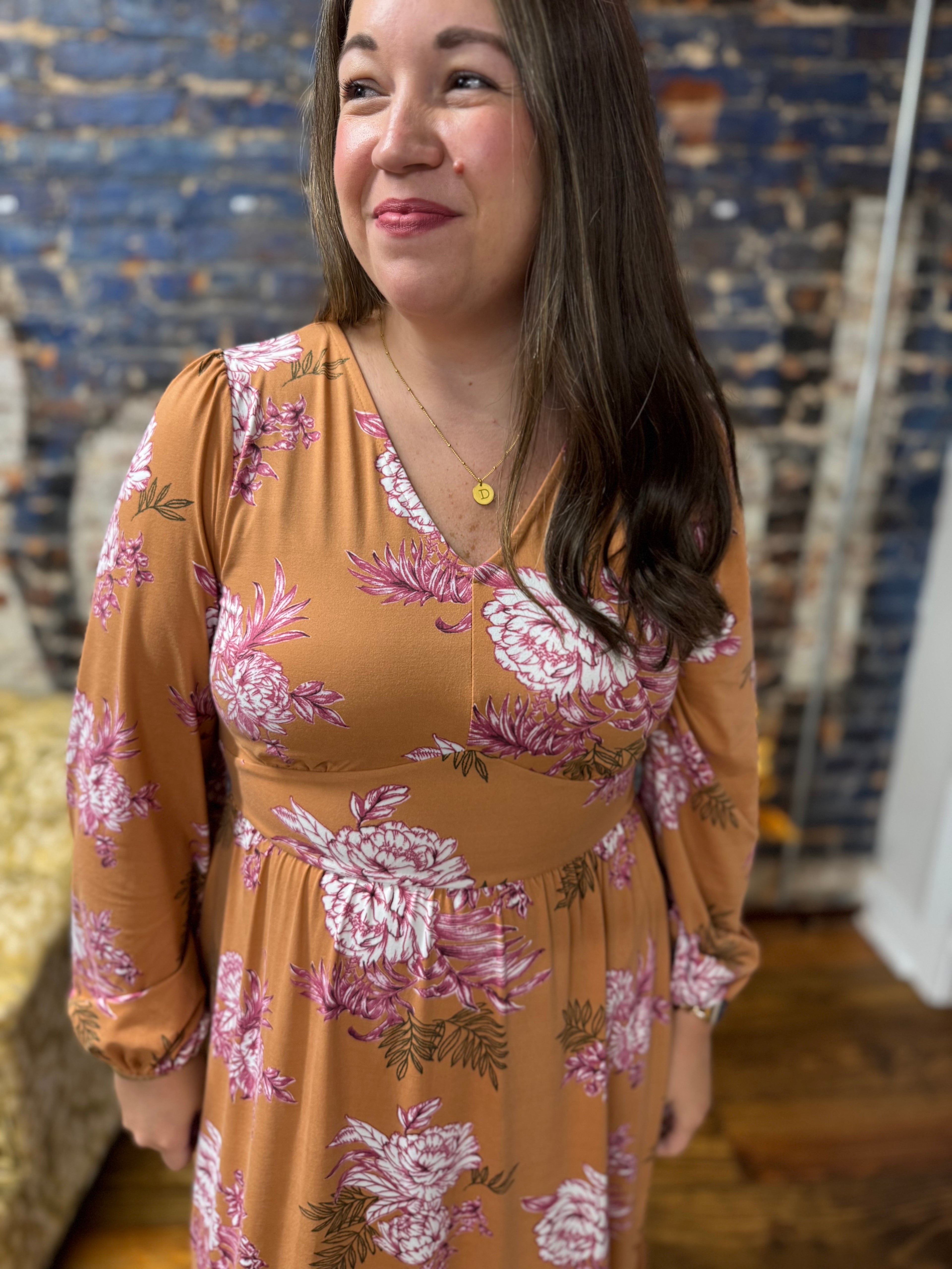 Golden Garden Midi Dress