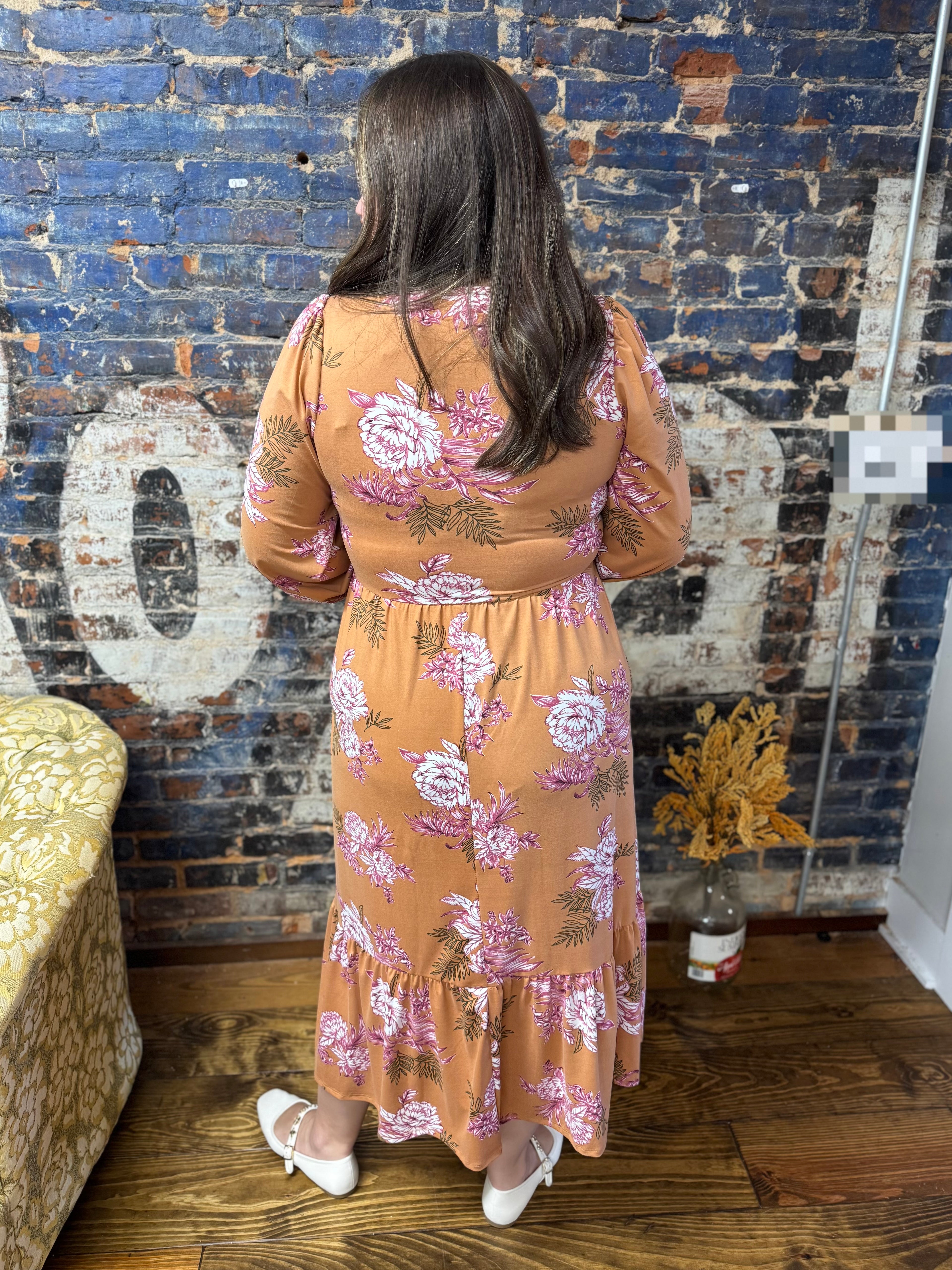 Golden Garden Midi Dress
