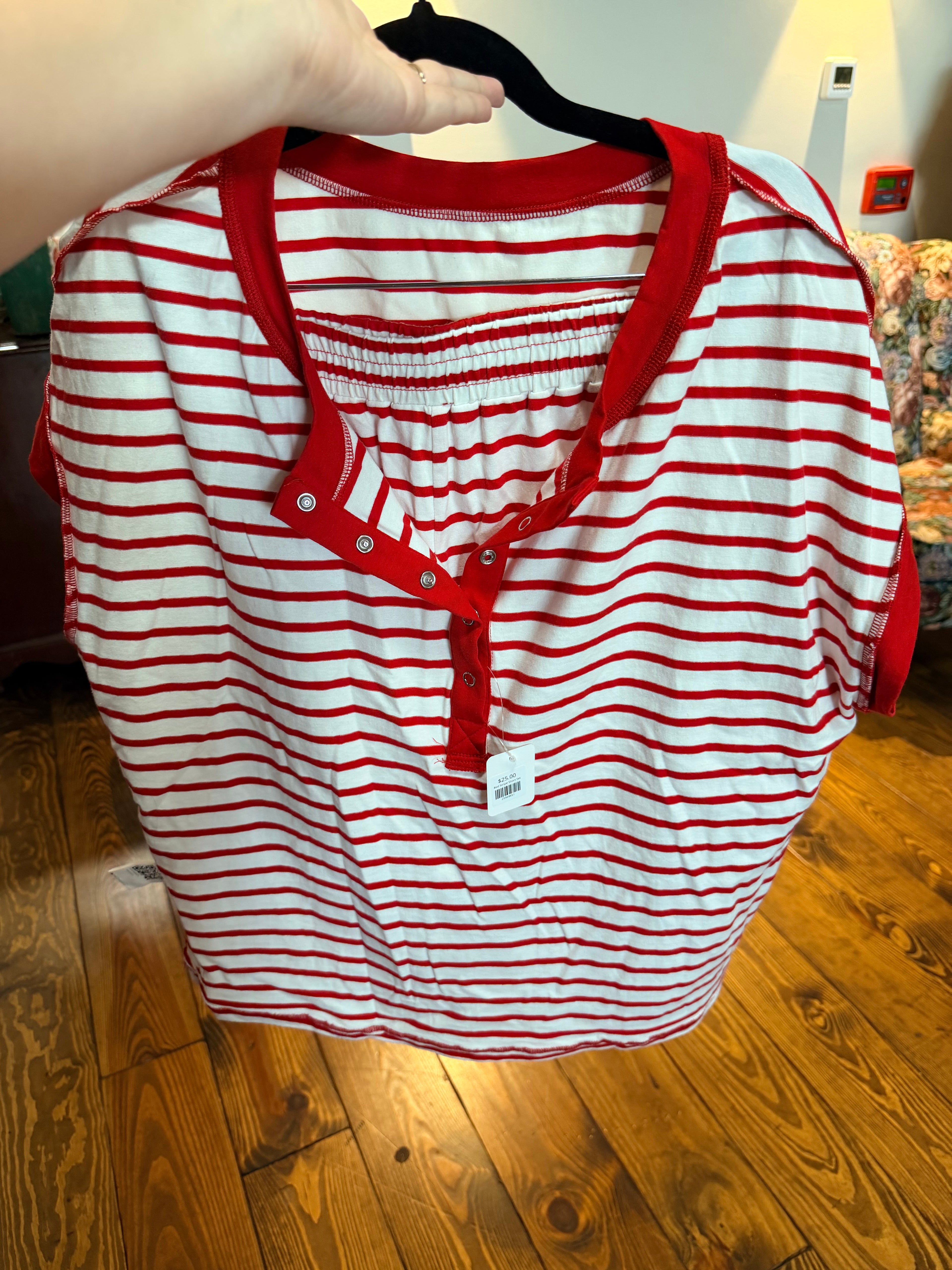 Red Stripe Short Set
