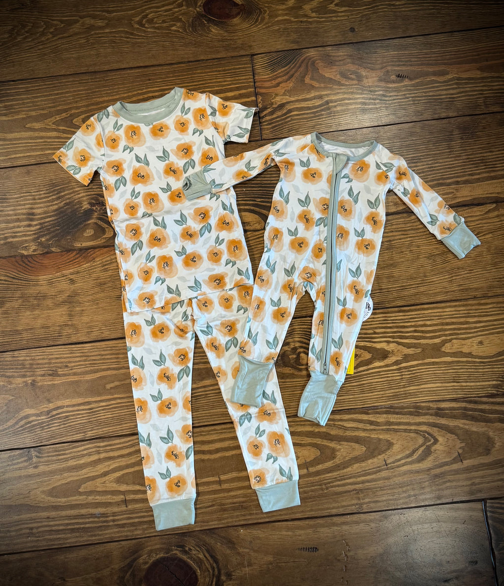 Peachy Blooms Bamboo Pajamas Set