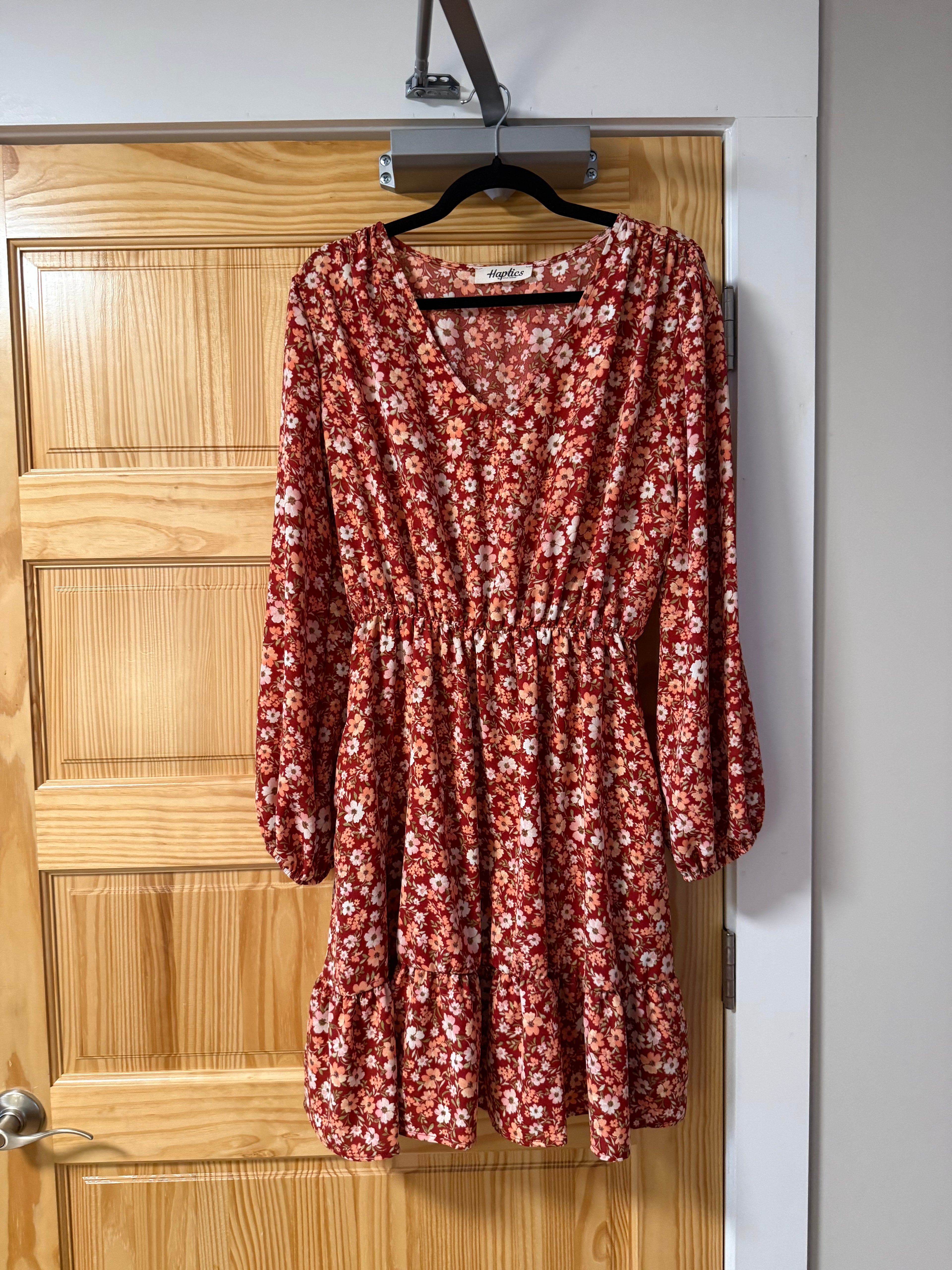 Rust Floral Mini Dress