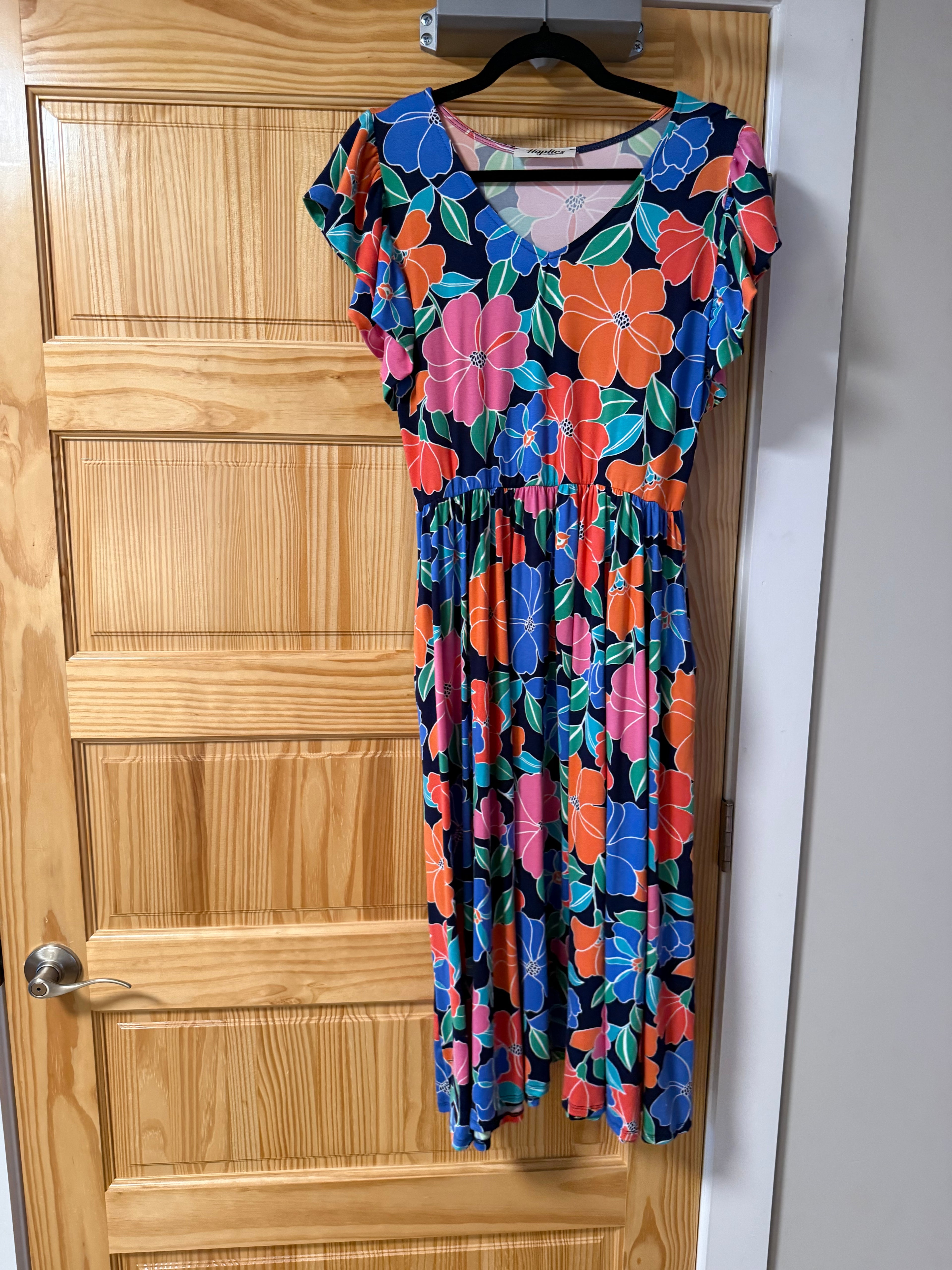 Bright Floral Midi Dress