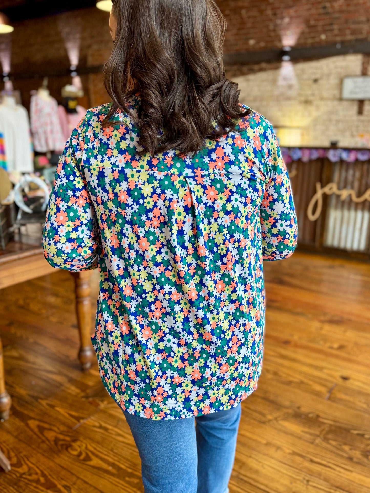 Libby Blue Daisy Top