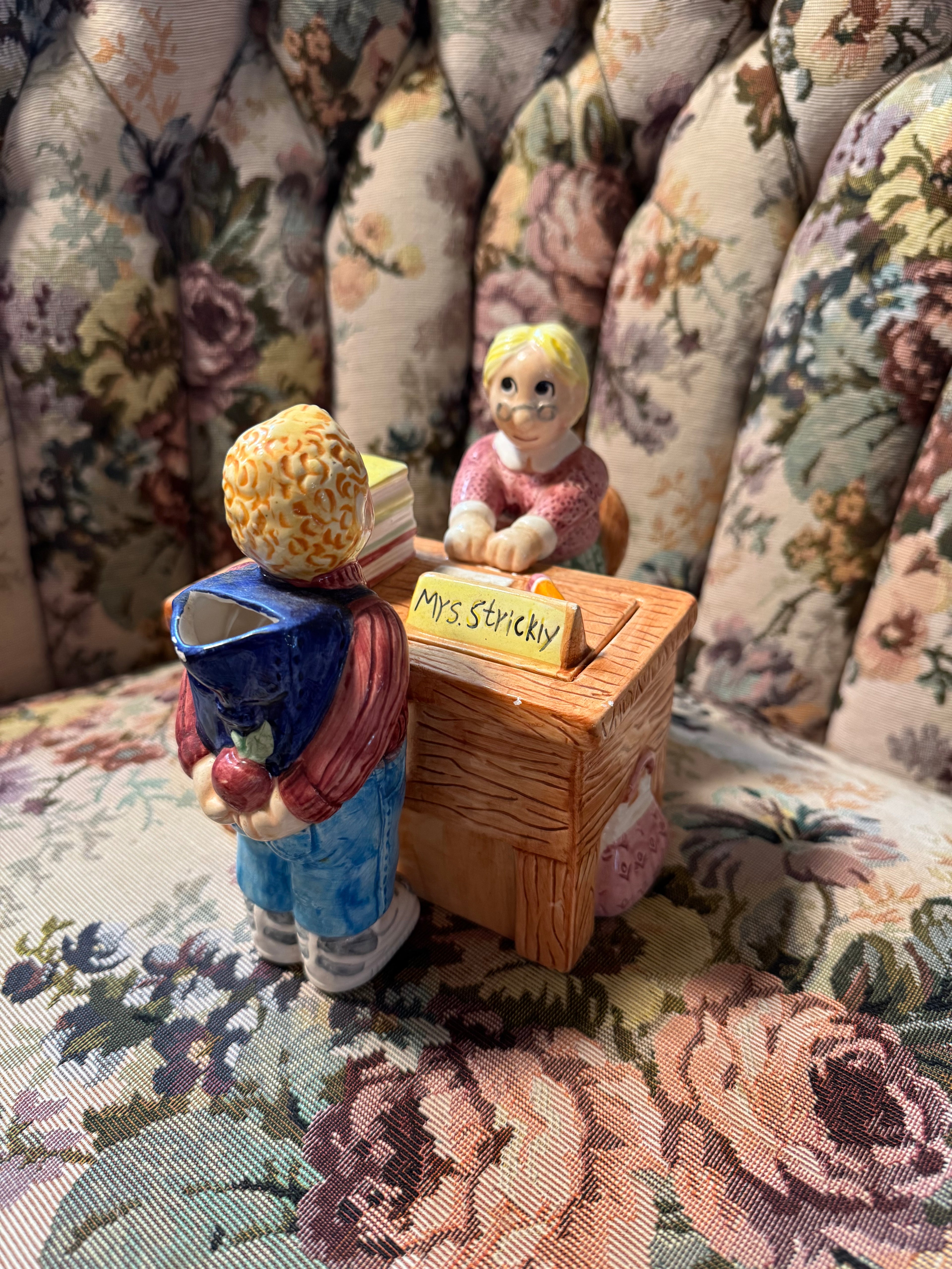 Teapot Teacher's Desk Mrs. Strickly Lotus China 1995 Vintage