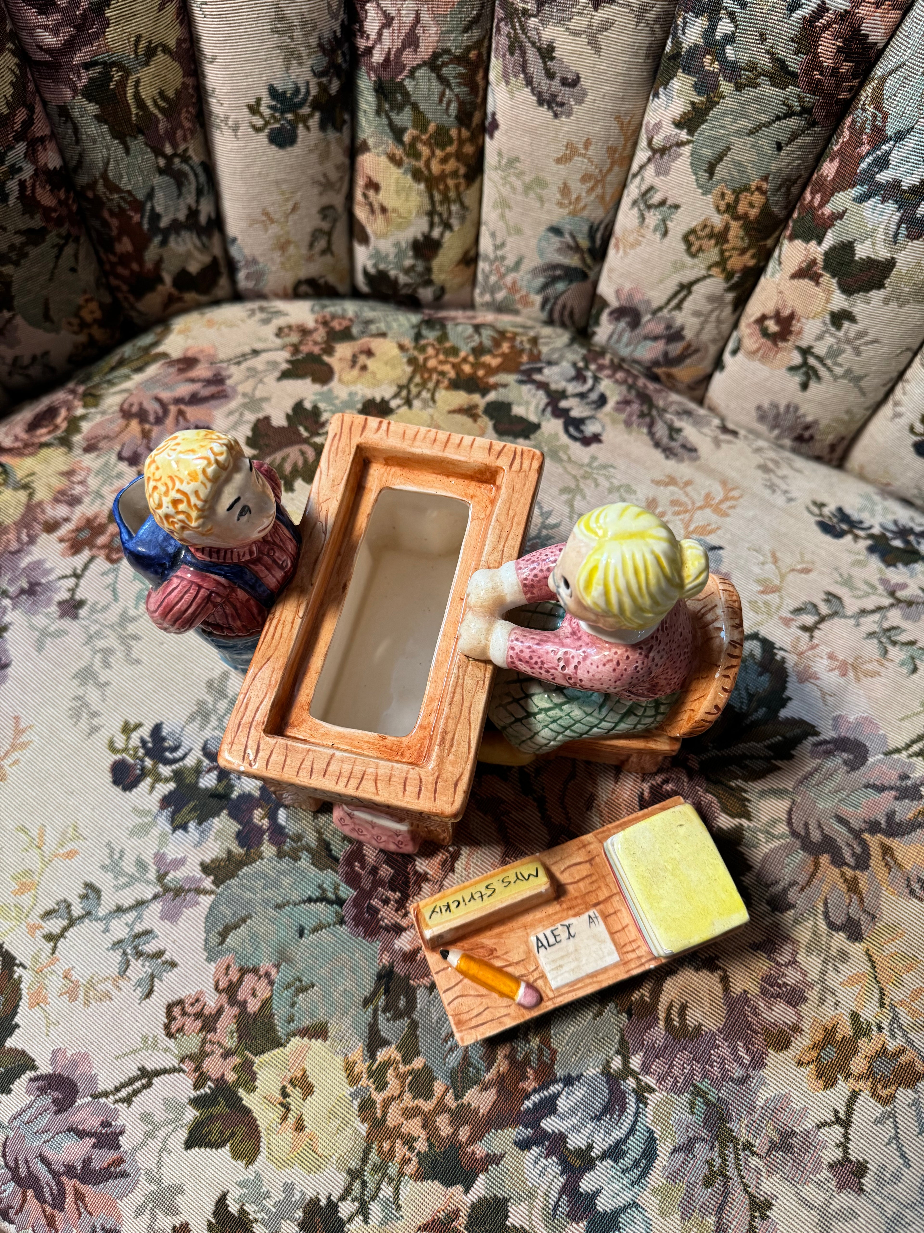 Teapot Teacher's Desk Mrs. Strickly Lotus China 1995 Vintage