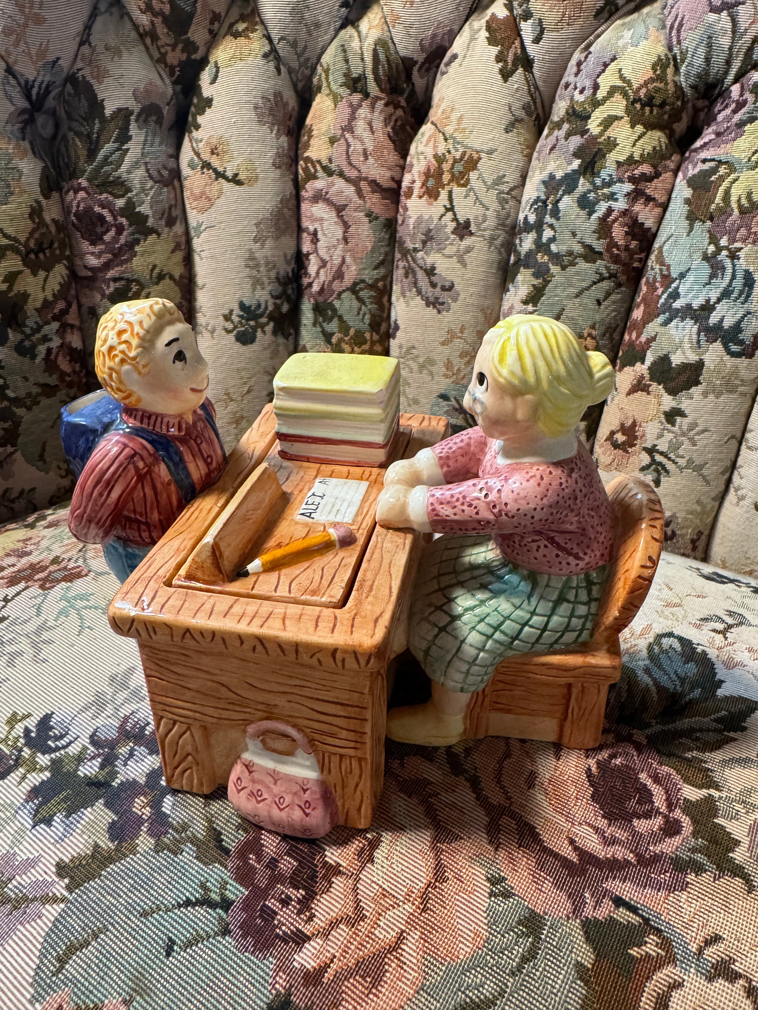 Teapot Teacher's Desk Mrs. Strickly Lotus China 1995 Vintage