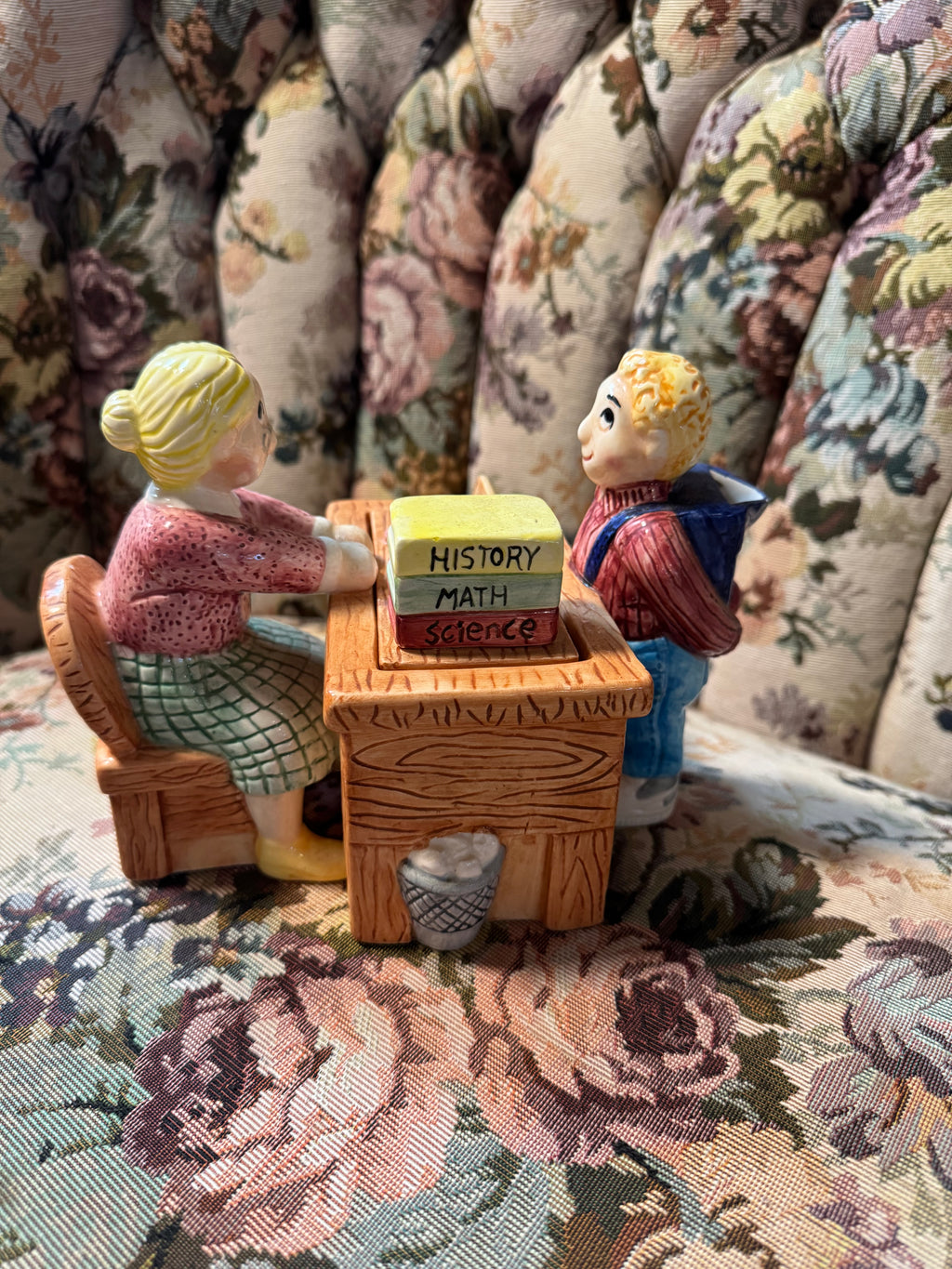 Teapot Teacher's Desk Mrs. Strickly Lotus China 1995 Vintage