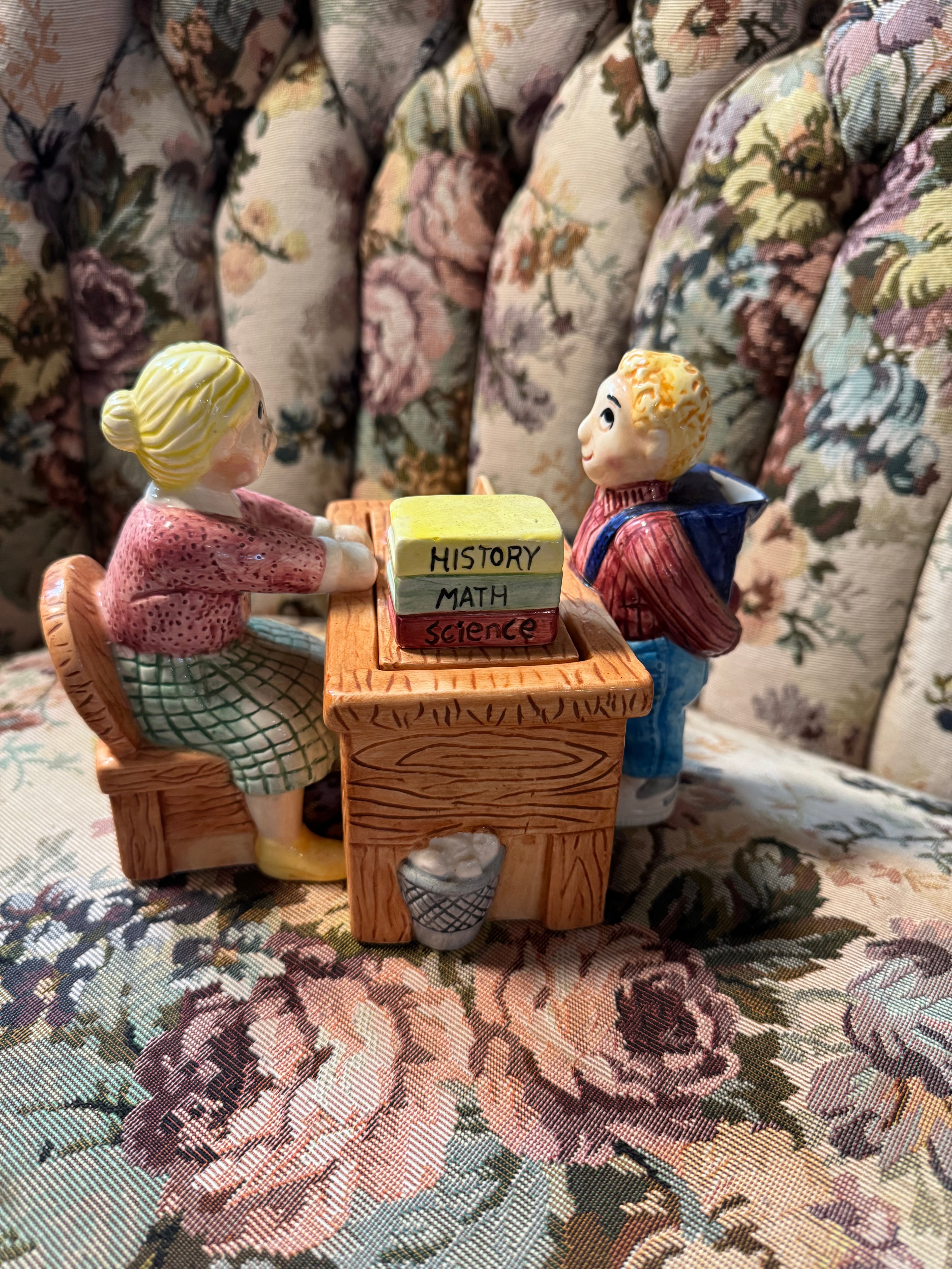 Teapot Teacher's Desk Mrs. Strickly Lotus China 1995 Vintage