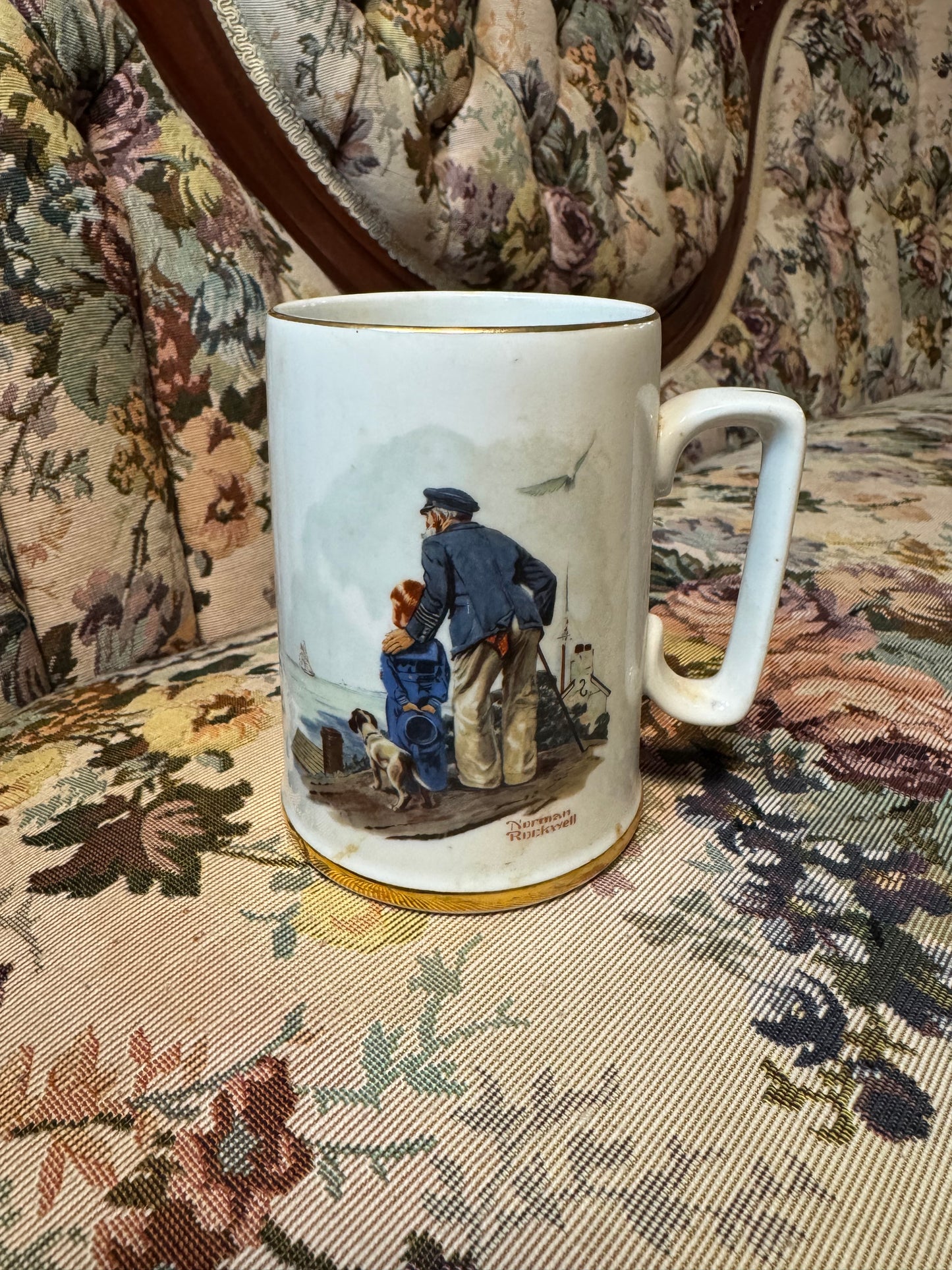 Vintage Norman Rockwell Looking Out to Sea Mug