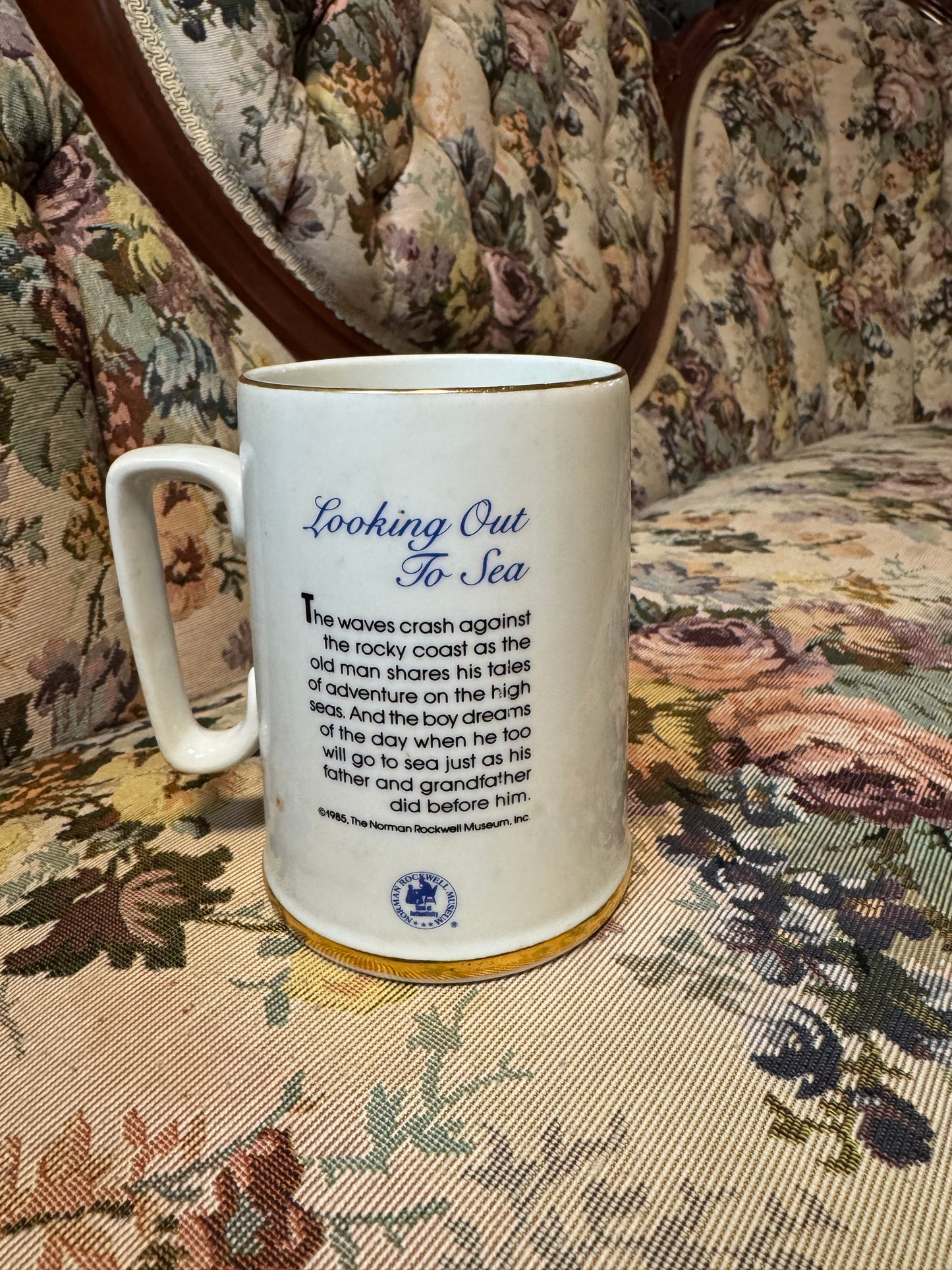 Vintage Norman Rockwell Looking Out to Sea Mug