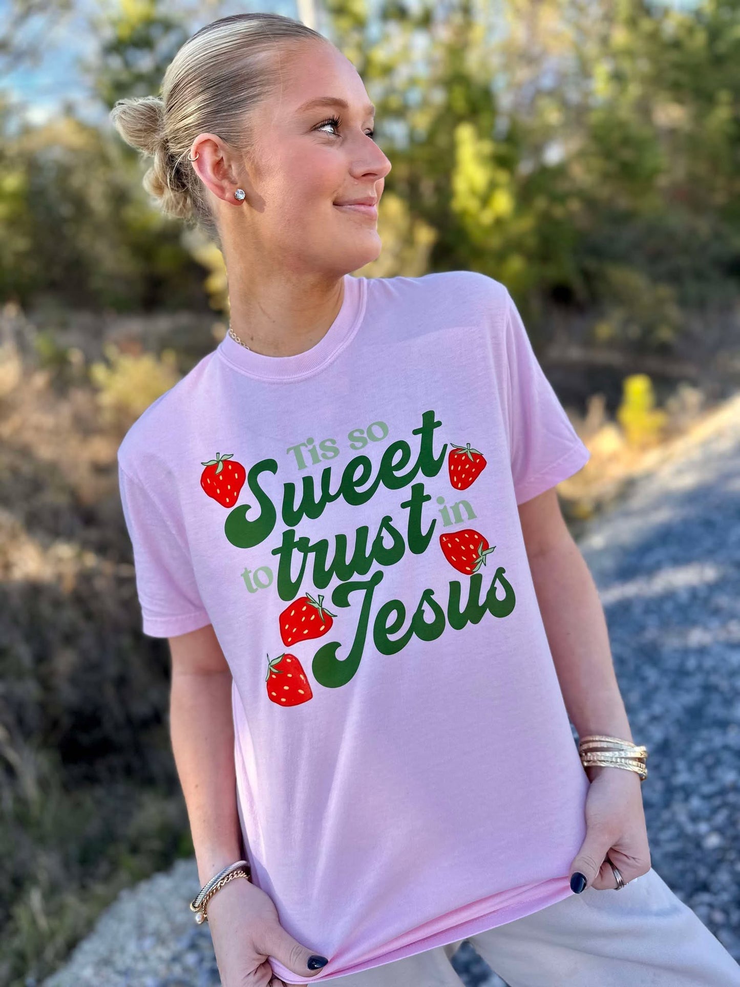 Trust Jesus Strawberry Tee