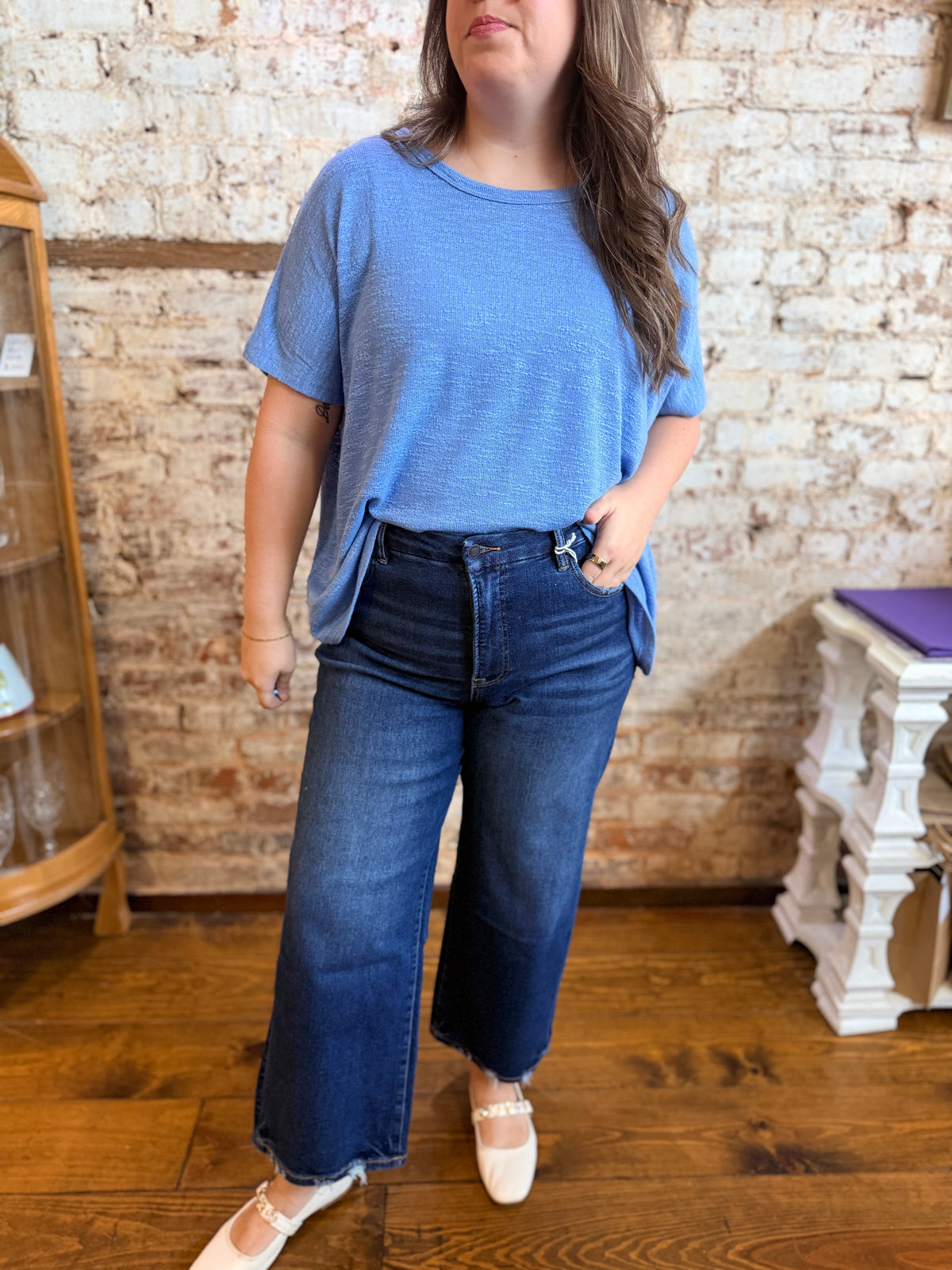 Dahlia Cropped Wide Leg Jeans