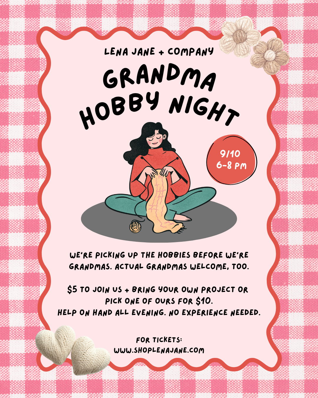 Grandma Hobby Night 👵🧶 - Sep 10